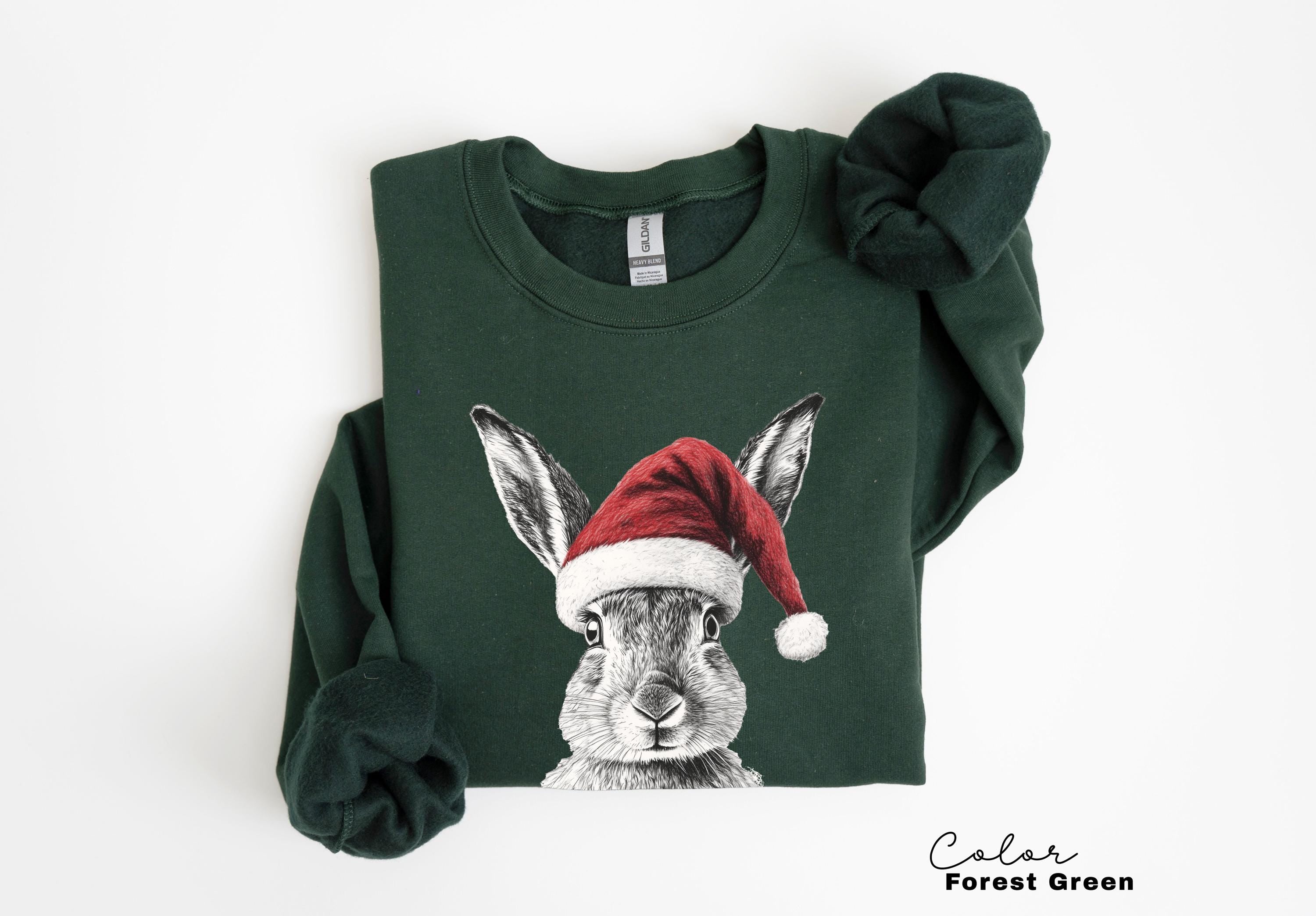 Retro 90's Animal Christmas Sweatshirt, Rabbit Hare Sweatshirt, Retro Nature Camping Crewne, Winter Nature Tee, Cottagecore, Woodland Animal