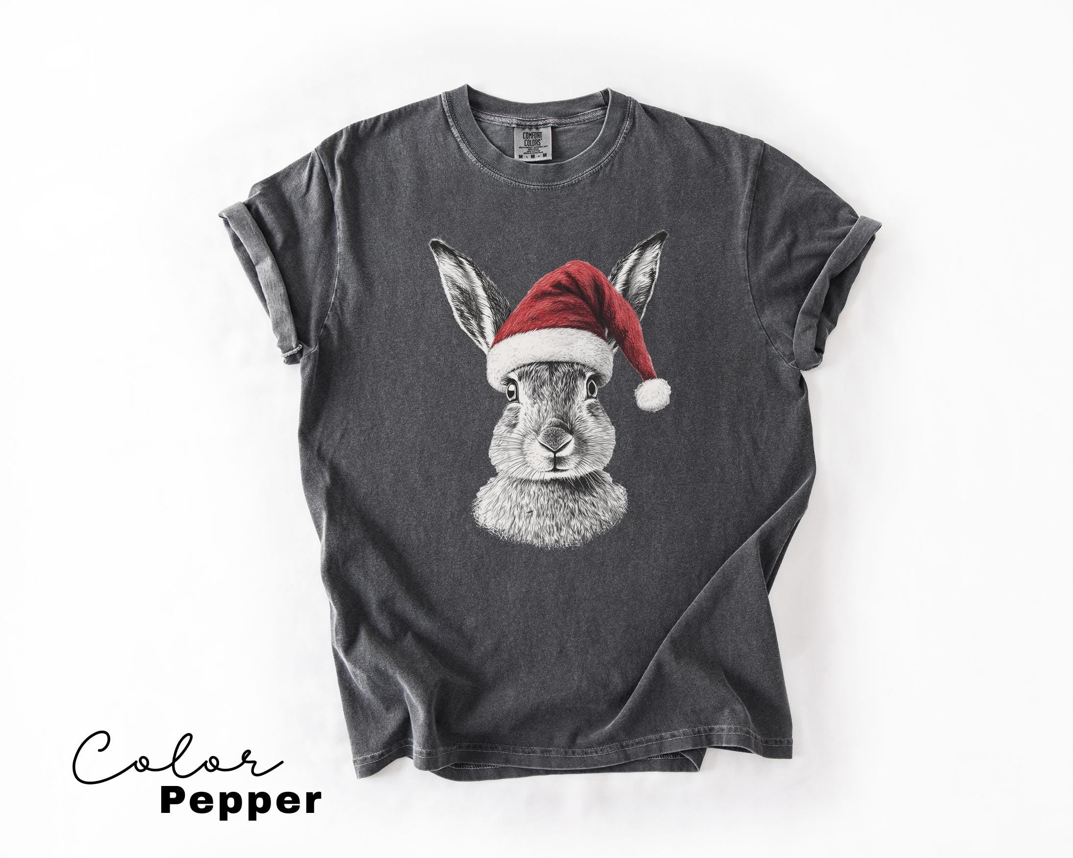 Retro 90's Animal Christmas Shirt, Rabbit Hare Shirt, Retro Nature Camping Shirt, Winter Nature Tee, Cottagecore, Woodland Animal