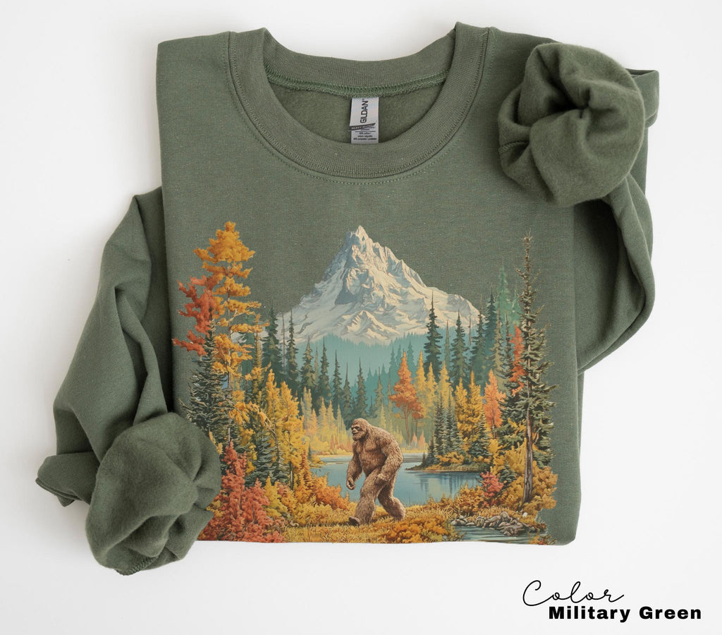 Big Foot Retro Nature Sweatshirt, Big Foot Shirt, 90s Nature Outfit Crewneck, Americana Nostalgia