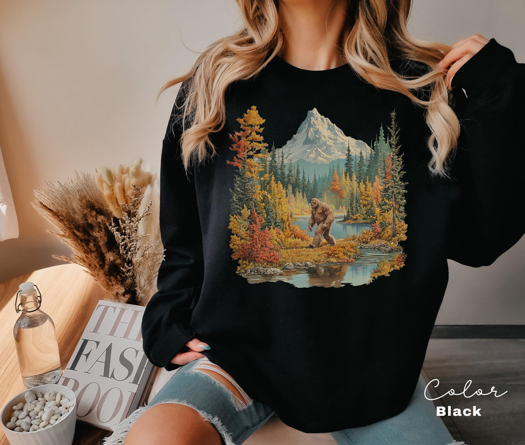 Big Foot Retro Nature Sweatshirt, Big Foot Shirt, 90s Nature Outfit Crewneck, Americana Nostalgia