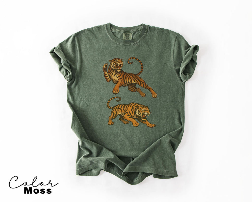 Retro Tiger T-Shirt Sweatshirt, 90s Vintage Tiger Lover Gift Tee