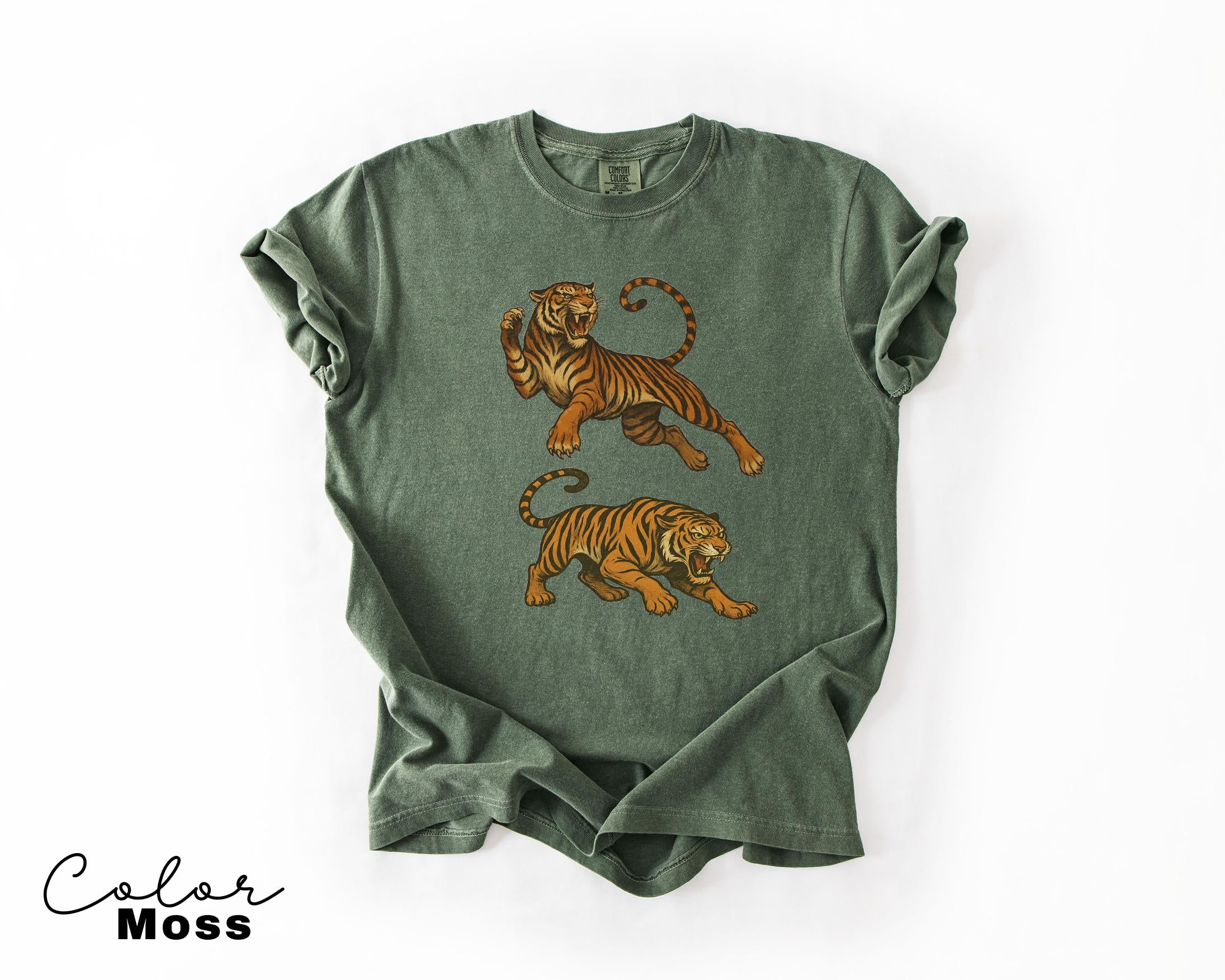 Retro Tiger T-Shirt Sweatshirt, 90s Vintage Tiger Lover Gift Tee