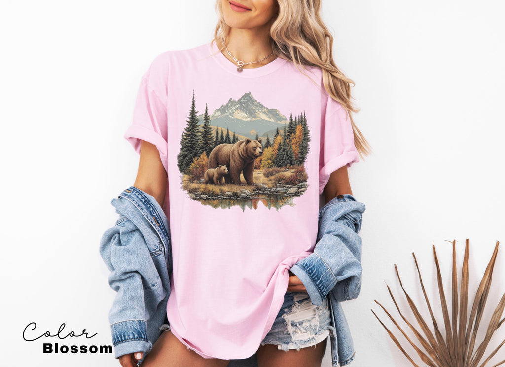 Retro Bear Sweatshirt, Vintage Fall Hunter Scene Crewneck