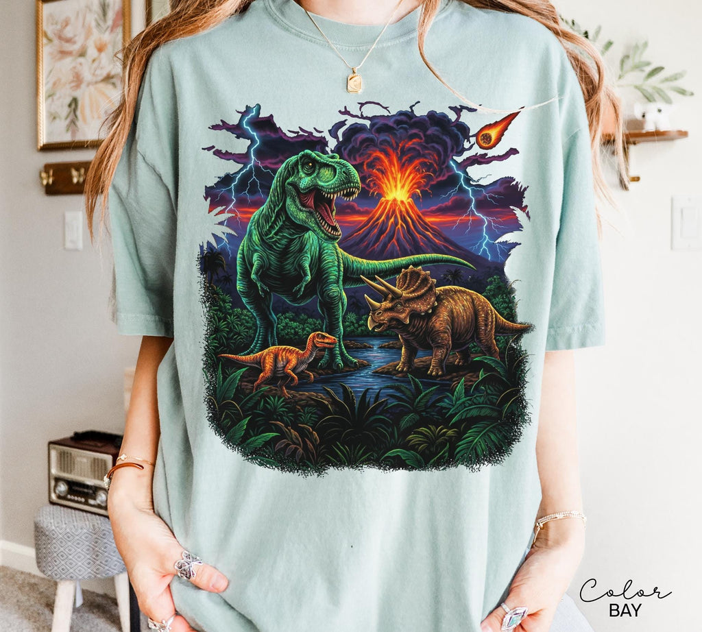 Retro Jurassic Dinosaur 90s T-Shirt, Retro T-Rex & Triceratops Sweatshirt, 90s Prehistoric Graphic Tee, Dino Top, Nostalgia Nature Gift