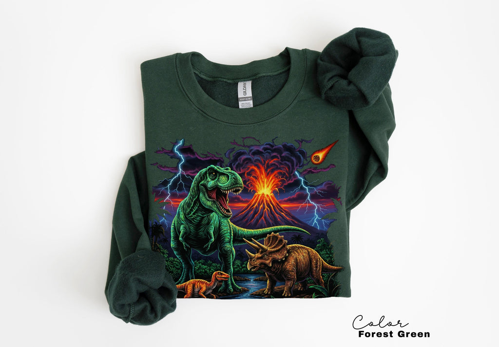 Retro Jurassic Dinosaur 90s T-Shirt, Retro T-Rex & Triceratops Sweatshirt, 90s Prehistoric Graphic Tee, Dino Top, Nostalgia Nature Gift
