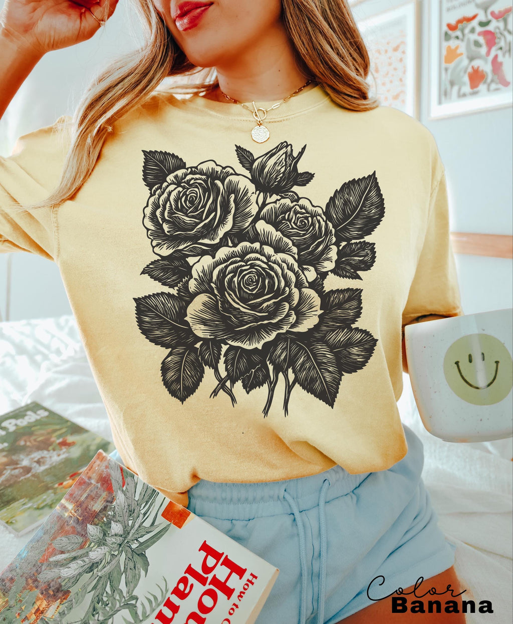 Retro Linocut Flower Sweatshirt, Retro Floral T-shirt, Cottagecore Boho Botanical Shirt, Dark Academia Flower,