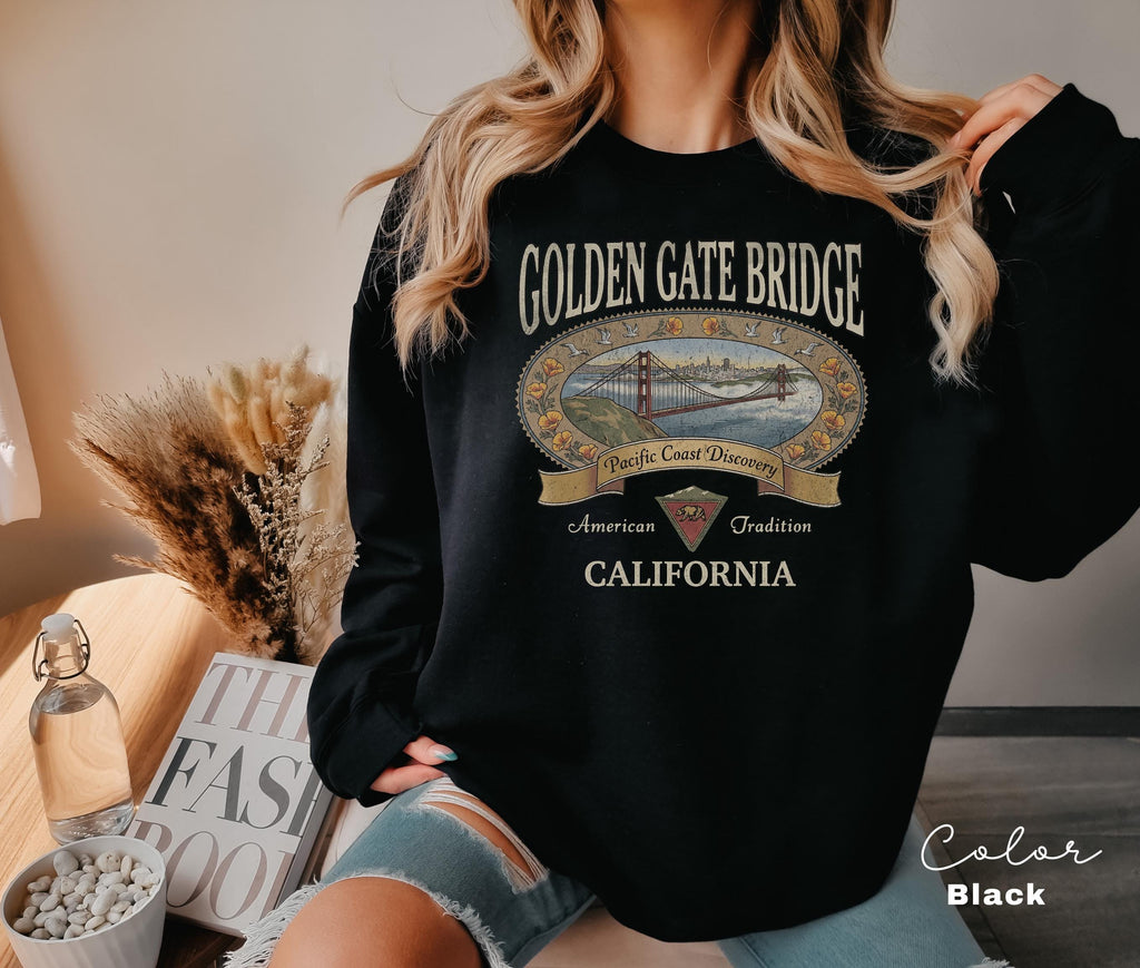 Retro California Shirt 90s Style, Vintage Style California T-Shirt, Retro Travel Shirt, Golden Gate Bridge, Vacation Shirt,