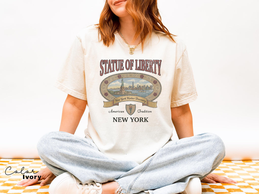 Retro New York City Shirt 90s Style, Vintage Style New York T-Shirt, Retro Travel Shirt, Statue of Liberty, Vacation NYC Shirt
