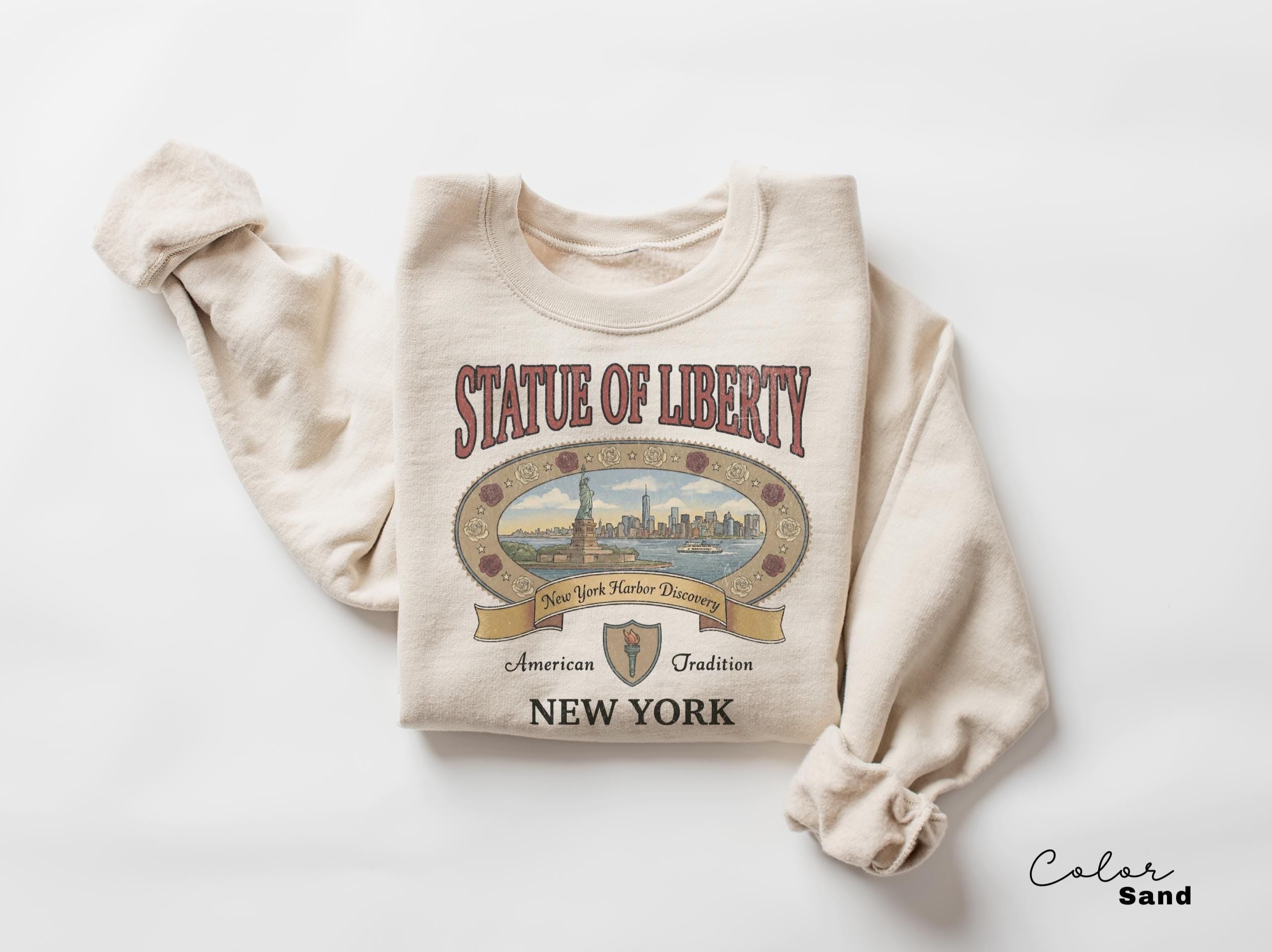 Retro New York City 90s Style Vintage T-Shirt with Statue of Liberty