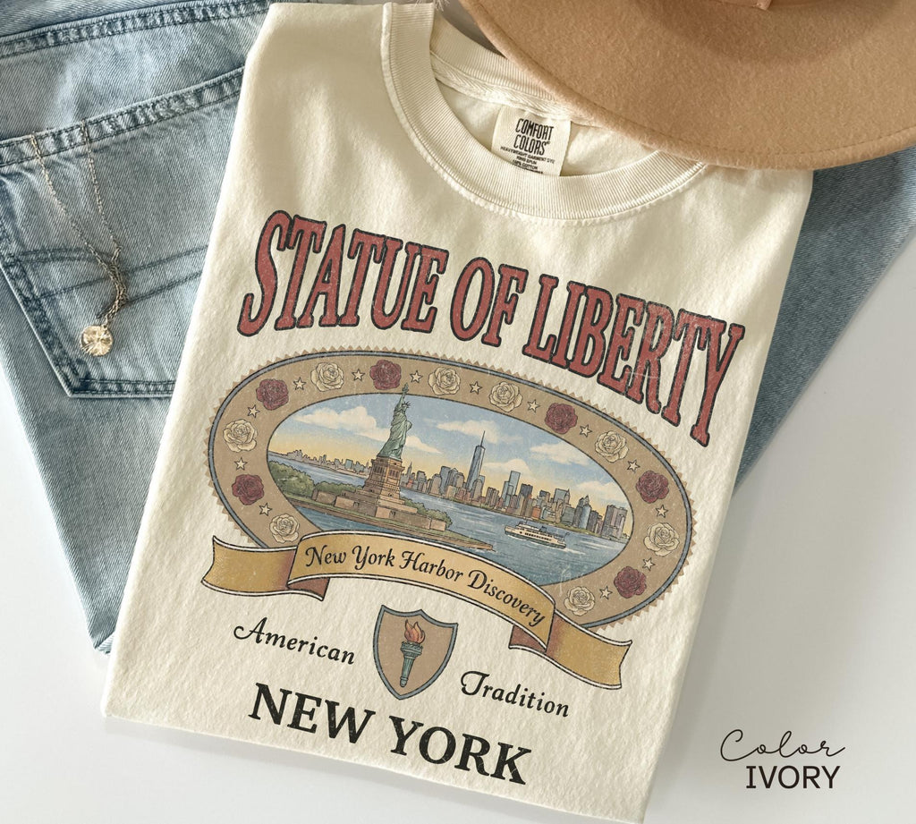 Retro New York City Shirt 90s Style, Vintage Style New York T-Shirt, Retro Travel Shirt, Statue of Liberty, Vacation NYC Shirt