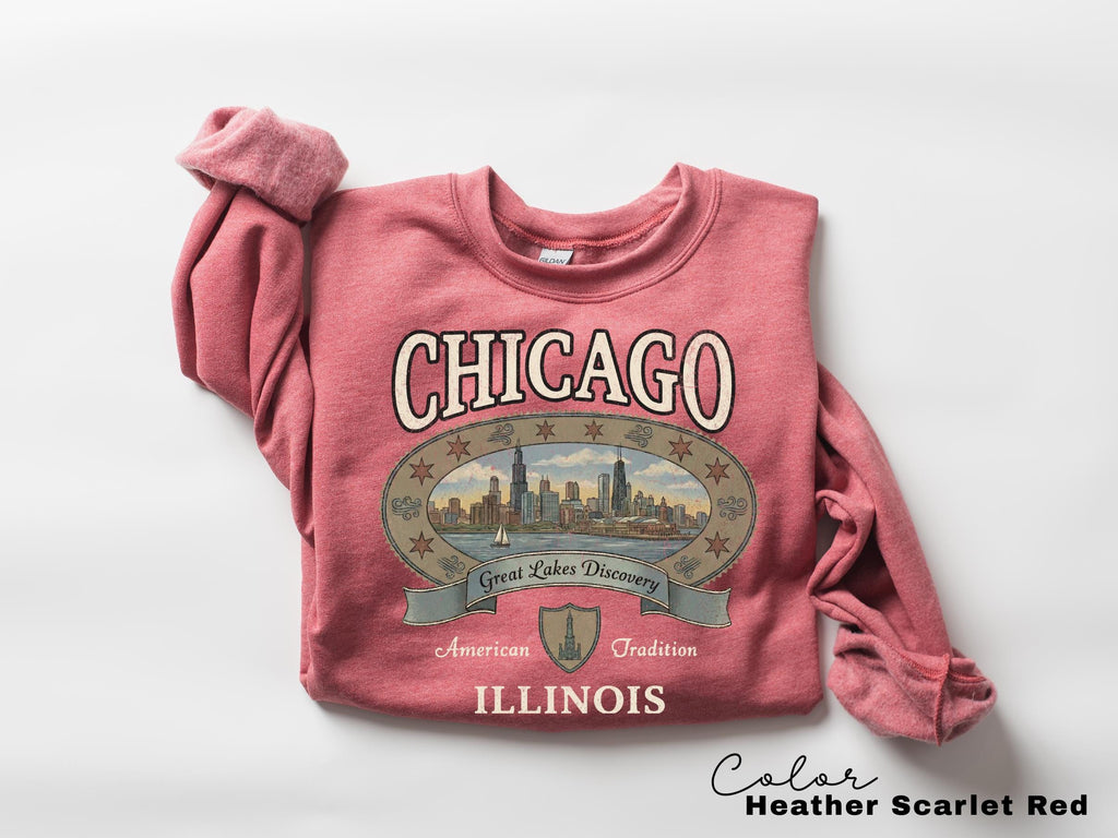 Retro Chicago Shirt 90s Style, Vintage Style Chicago T-Shirt, Retro Travel Shirt, Illinois Sweatshirt, Vacation Travel Shirt, Nostalgic