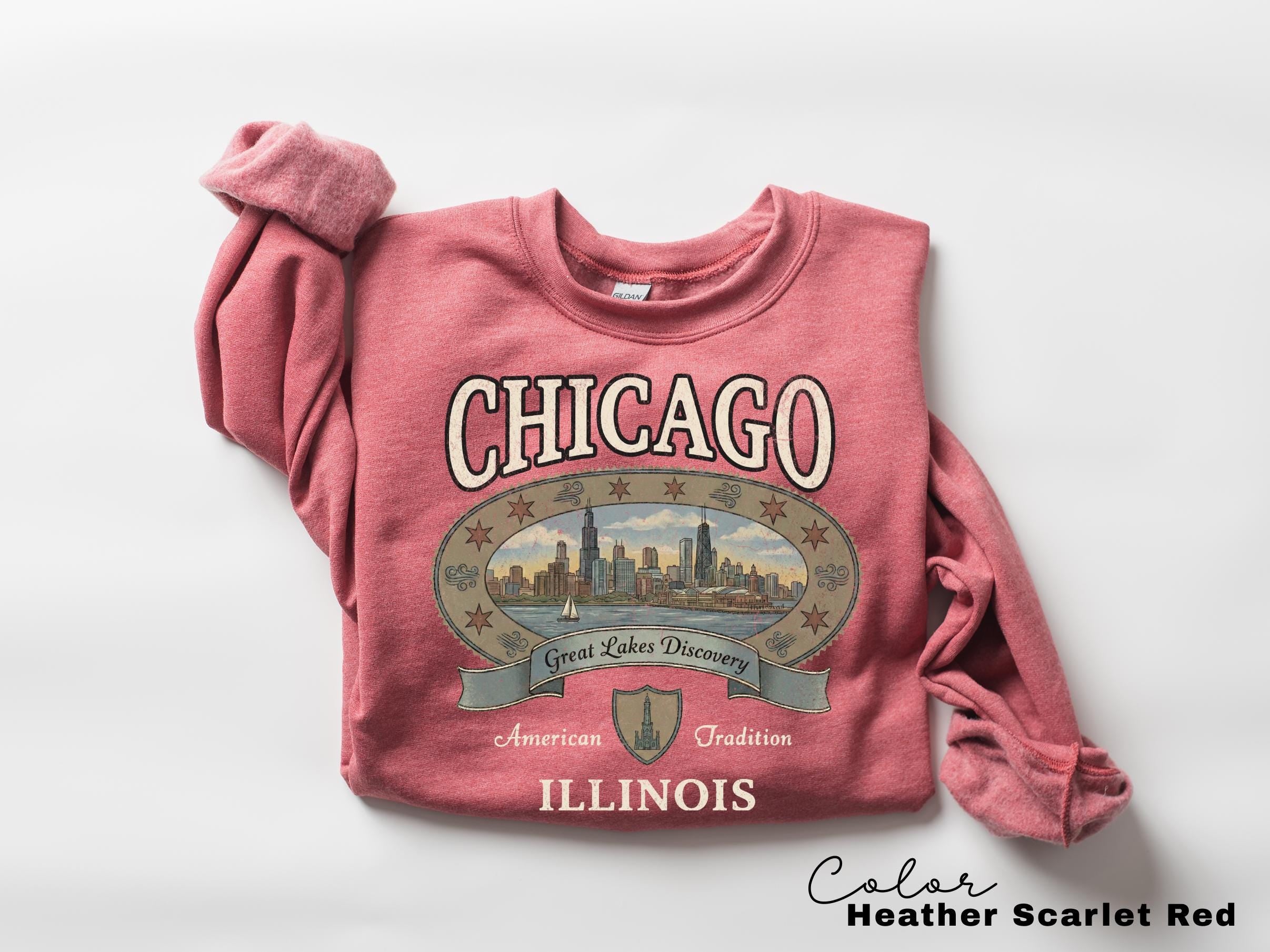 Retro Chicago Shirt 90s Style, Vintage Style Chicago T-Shirt, Retro Travel Shirt, Illinois Sweatshirt, Vacation Travel Shirt, Nostalgic