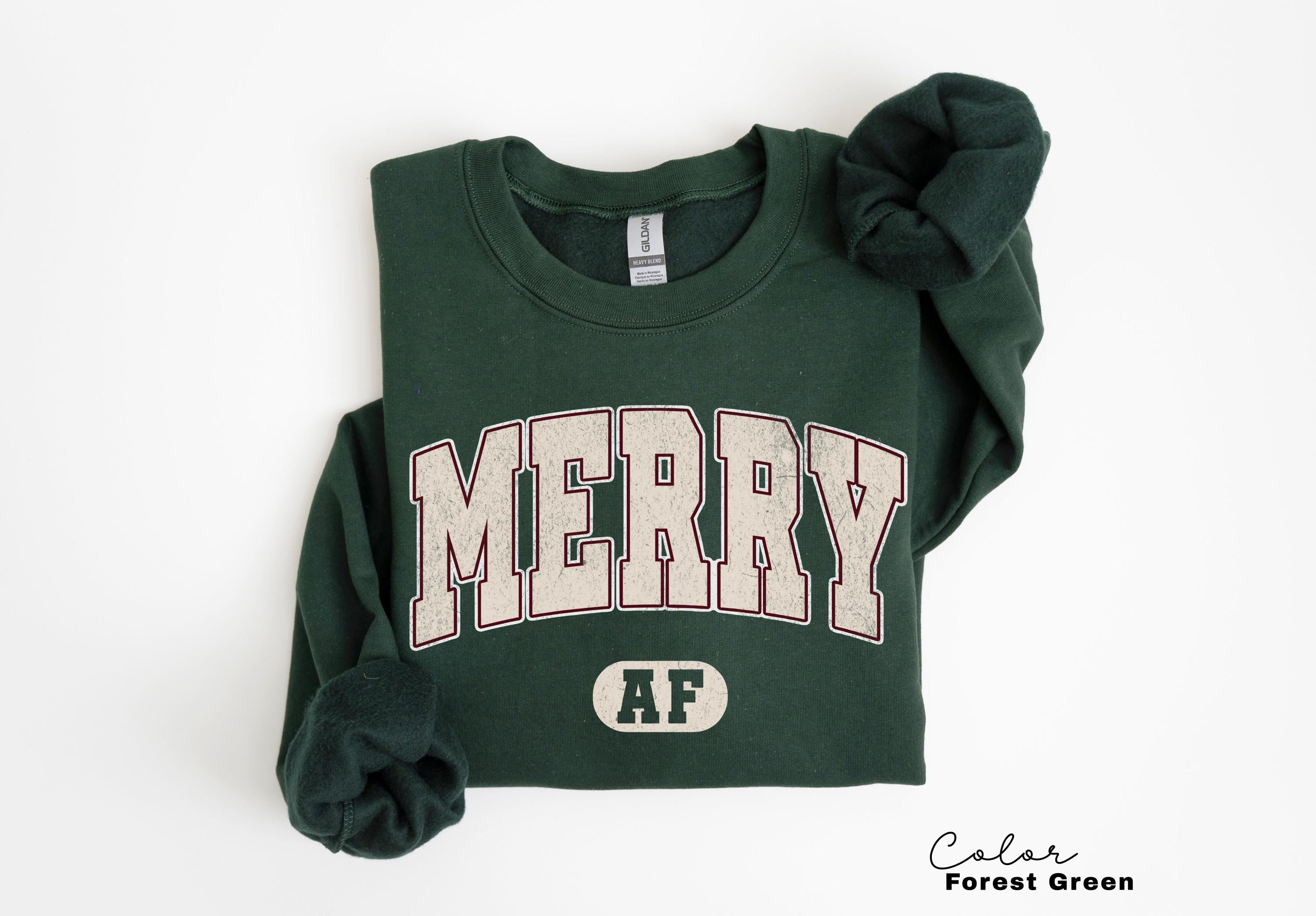 Merry AF Sweatshirt, Funny Christmas Sweatshirt, Christmas Party Shirt, Christmas Sweatshirt, Xmas Holiday Sweatshirt, Family Christmas,