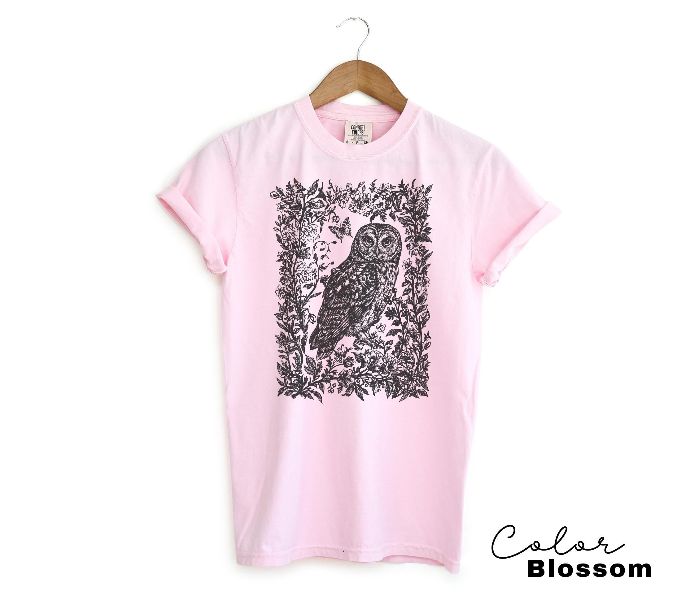 Cottagecore Owl Shirt & Floral Sweatshirt, Woodland Tee