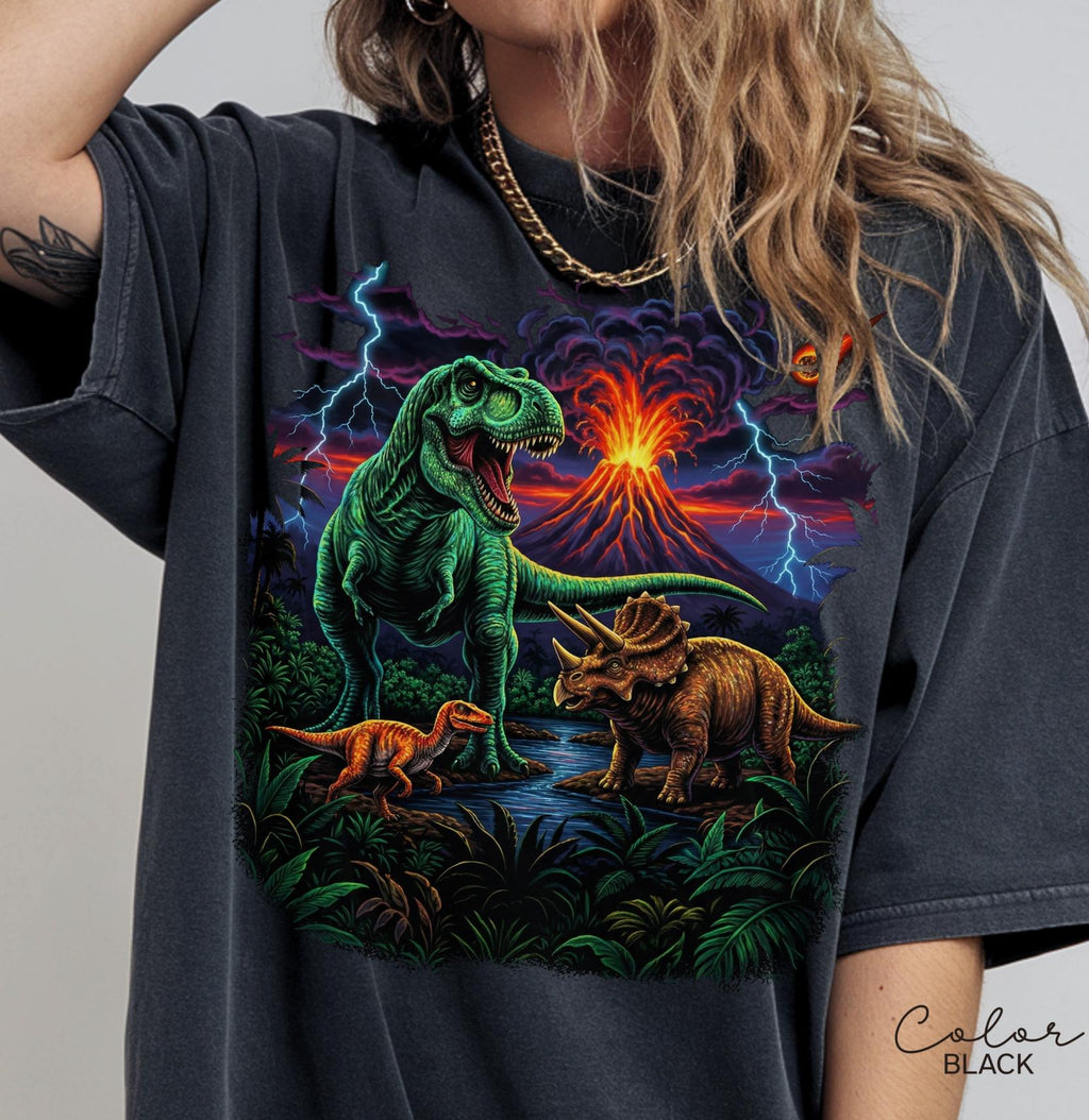 Retro Jurassic Dinosaur 90s T-Shirt, Retro T-Rex & Triceratops Sweatshirt, 90s Prehistoric Graphic Tee, Dino Top, Nostalgia Nature Gift