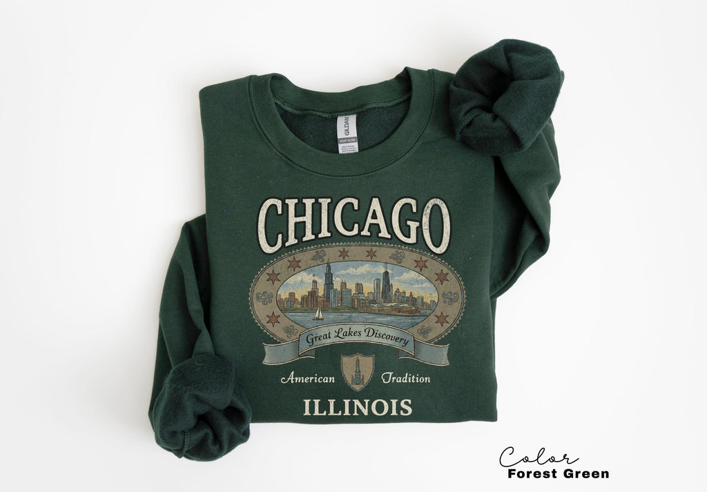 Retro Chicago Shirt 90s Style, Vintage Style Chicago T-Shirt, Retro Travel Shirt, Illinois Sweatshirt, Vacation Travel Shirt, Nostalgic