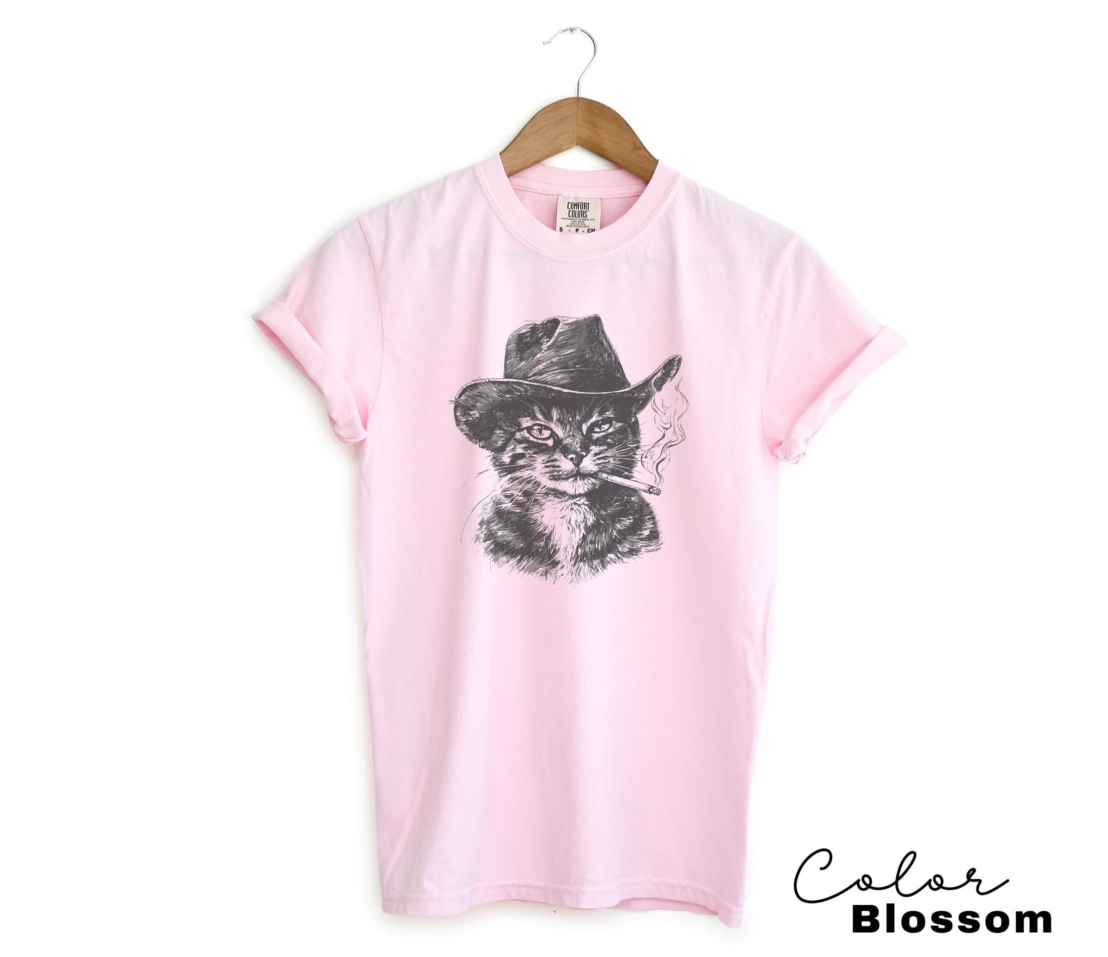 Cowboy Cat with Cigarette Shirt, Funny Cat Sweatshirt, Cat Smoking T-Shirt, Retro Cowboy, Cat Lover Gift, Country Cowgirl Tee, Western