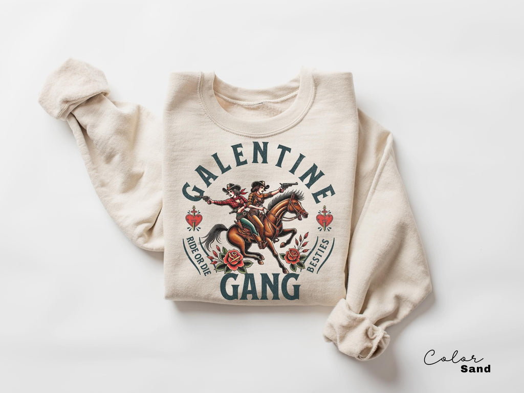Galentine Gang Shirt, Comfort Colors Valentine Besties, Galentines Gift for Friend, Matching Valentines Day Group Sweatshirt, Cowgirls