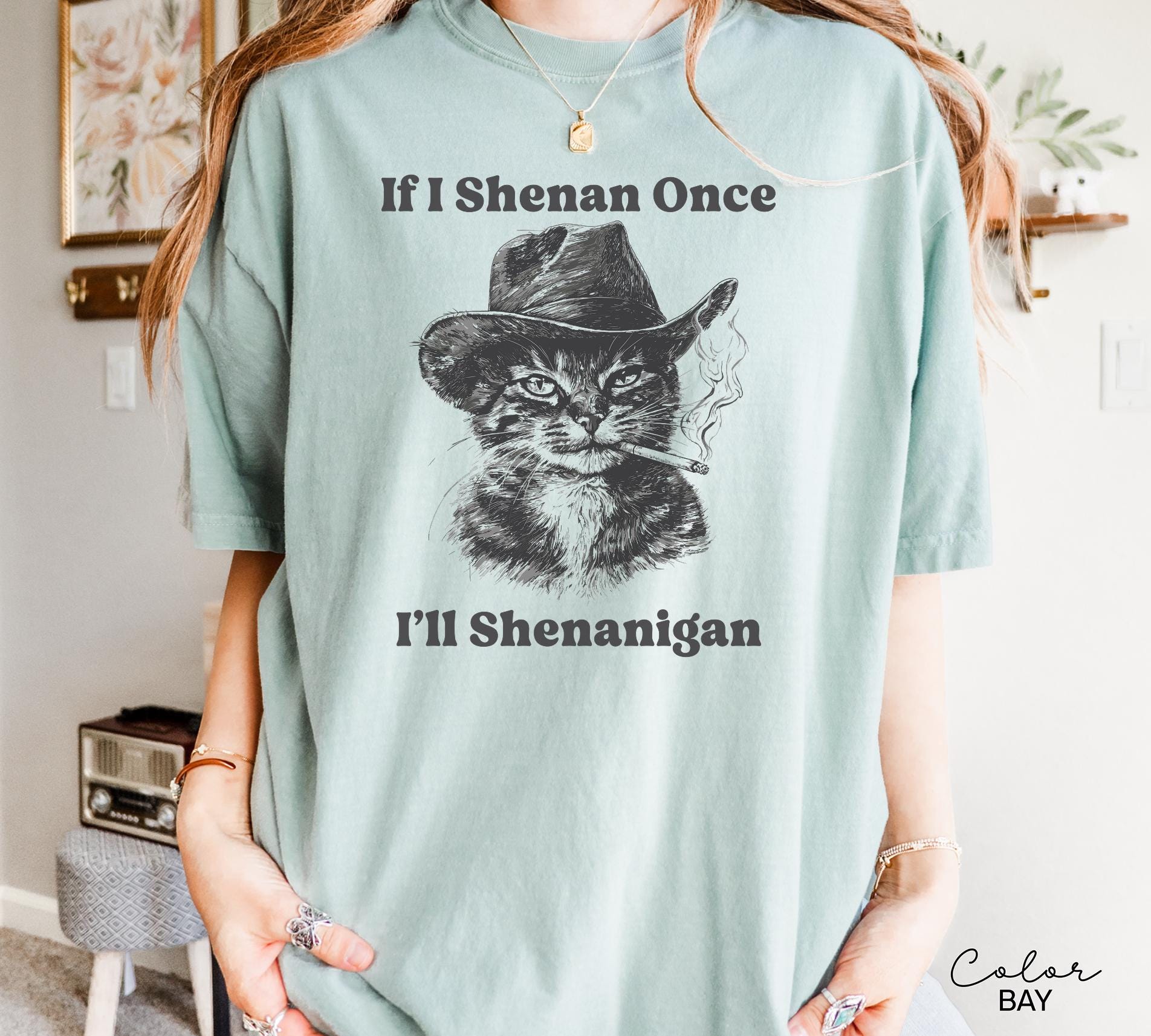 If I Shenan Once I'll Shenanigan Cat Mom T-Shirt