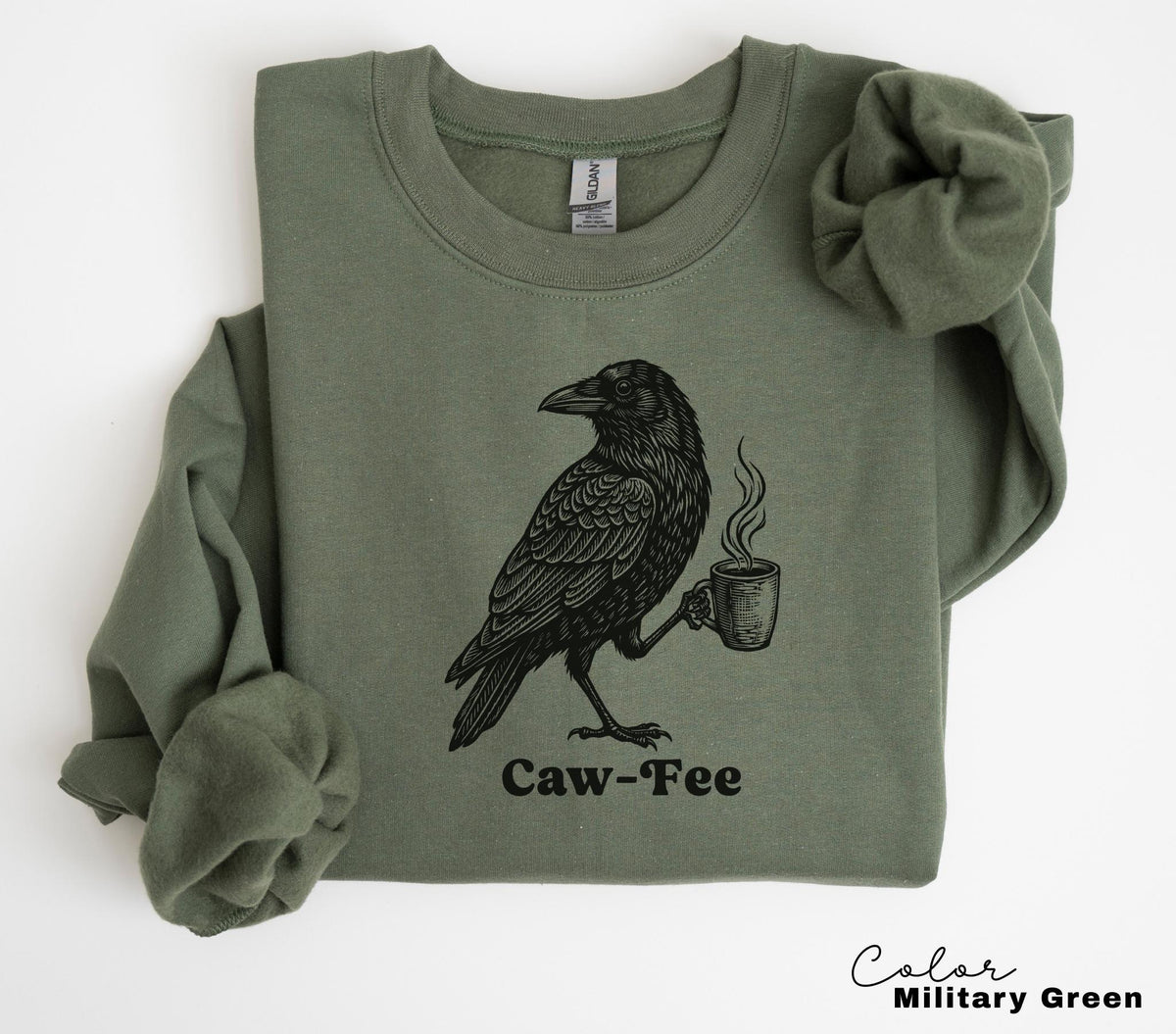 Crow Cawfee Shirt, Boho Cottagecore, Black Crow Sweatshirt, Raven T-shirt, Funny Coffee Tee, Meme Sweatshirt