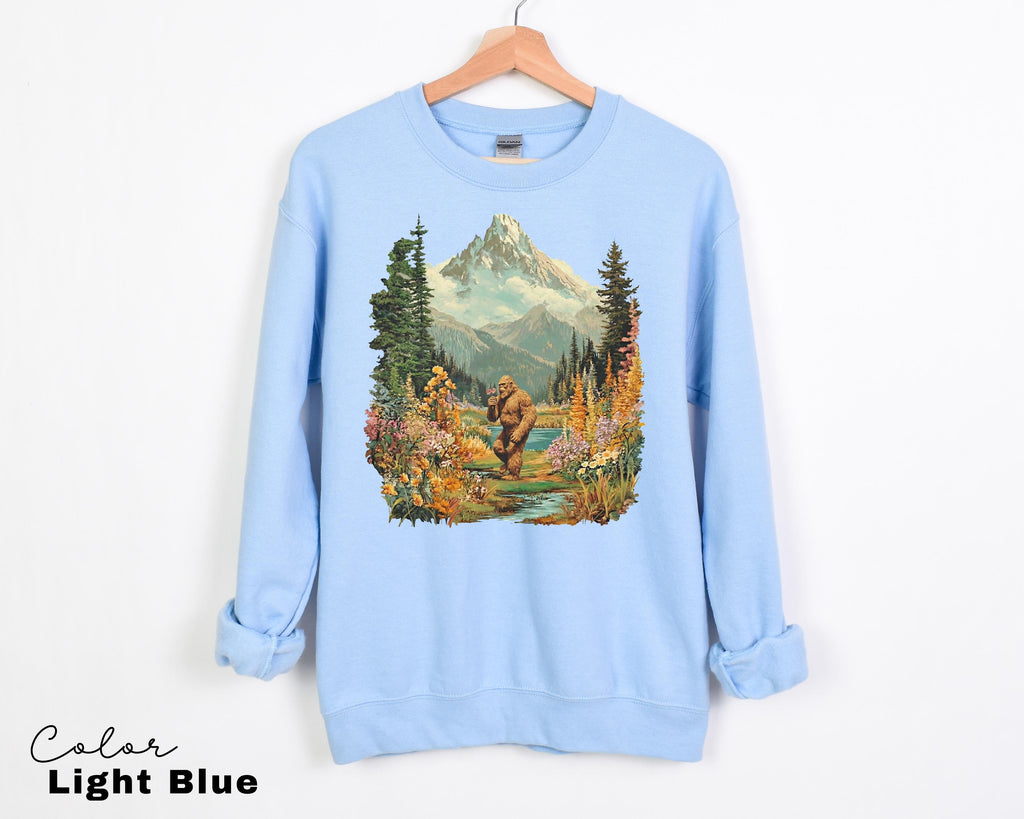 Big Foot Retro Nature Sweatshirt, Big Foot Shirt, 90s Nature Outfit Crewneck, Americana Nostalgia, Spring Flower T-shirt