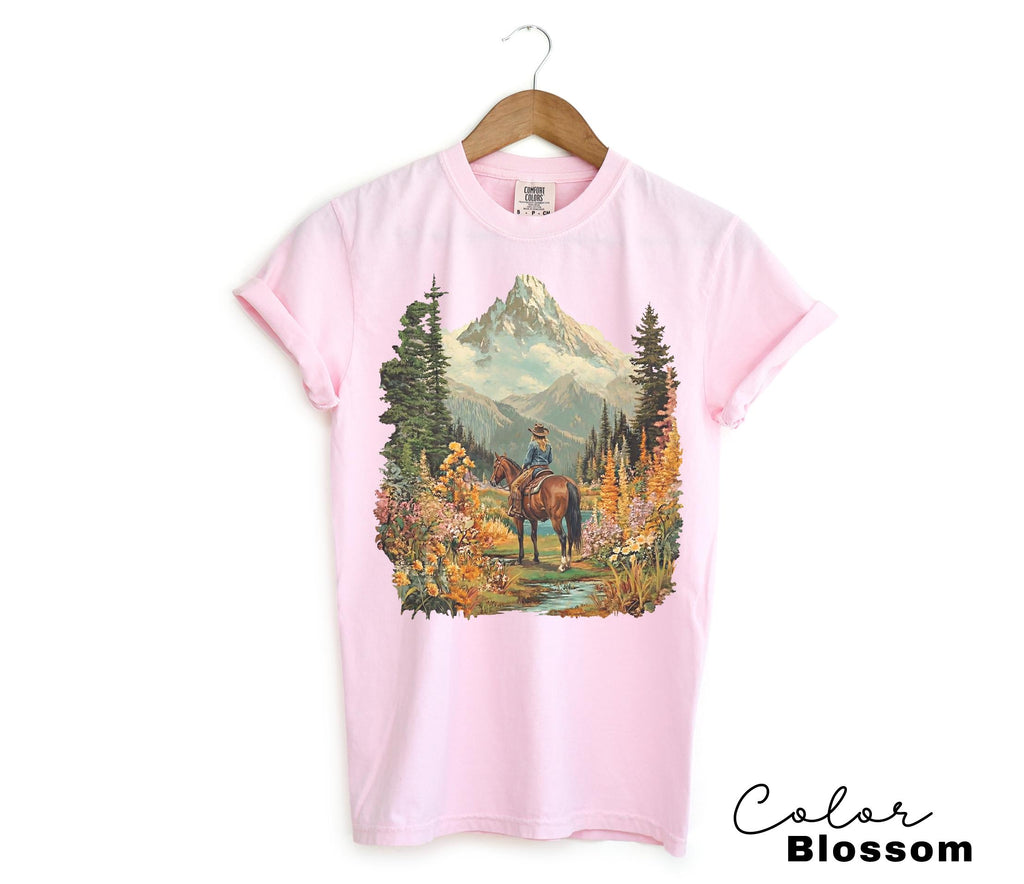 Mountain Nature Cowgirl Hiking Sweatshirt Crewneck Shirt
