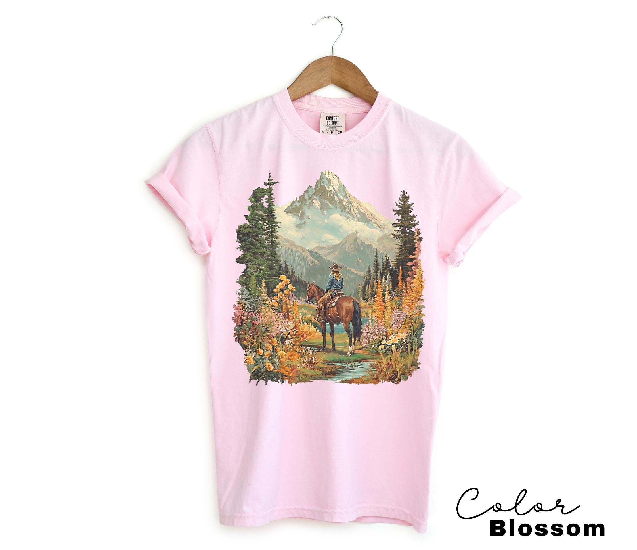 Mountain Nature Cowgirl Hiking Sweatshirt Crewneck Shirt