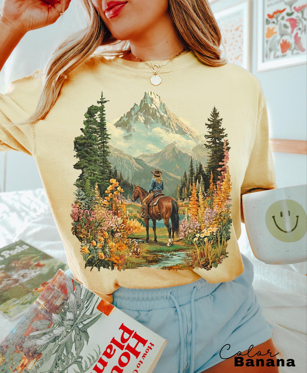 Mountain Nature Cowgirl Hiking Sweatshirt Crewneck Shirt