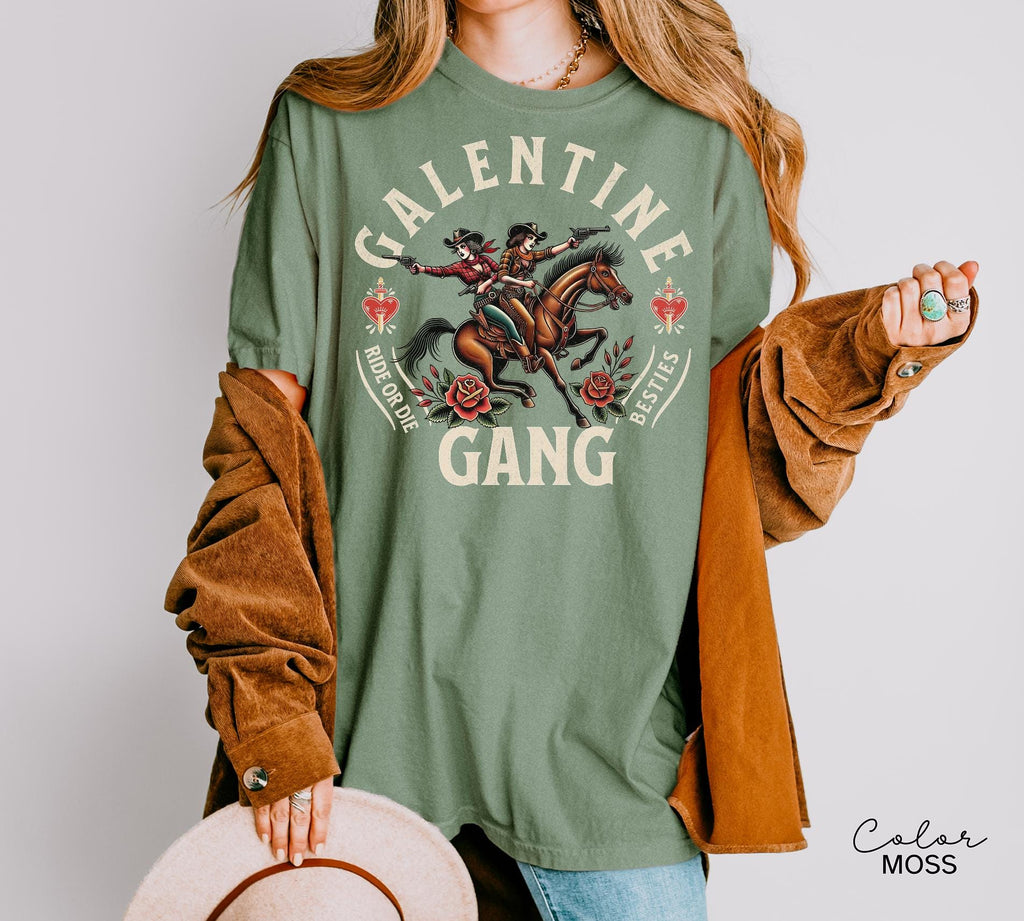 Galentine Gang Shirt, Comfort Colors Valentine Besties, Galentines Gift for Friend, Matching Valentines Day Group Sweatshirt, Cowgirls