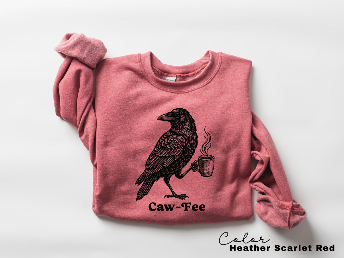 Crow Cawfee Shirt, Boho Cottagecore, Black Crow Sweatshirt, Raven T-shirt, Funny Coffee Tee, Meme Sweatshirt