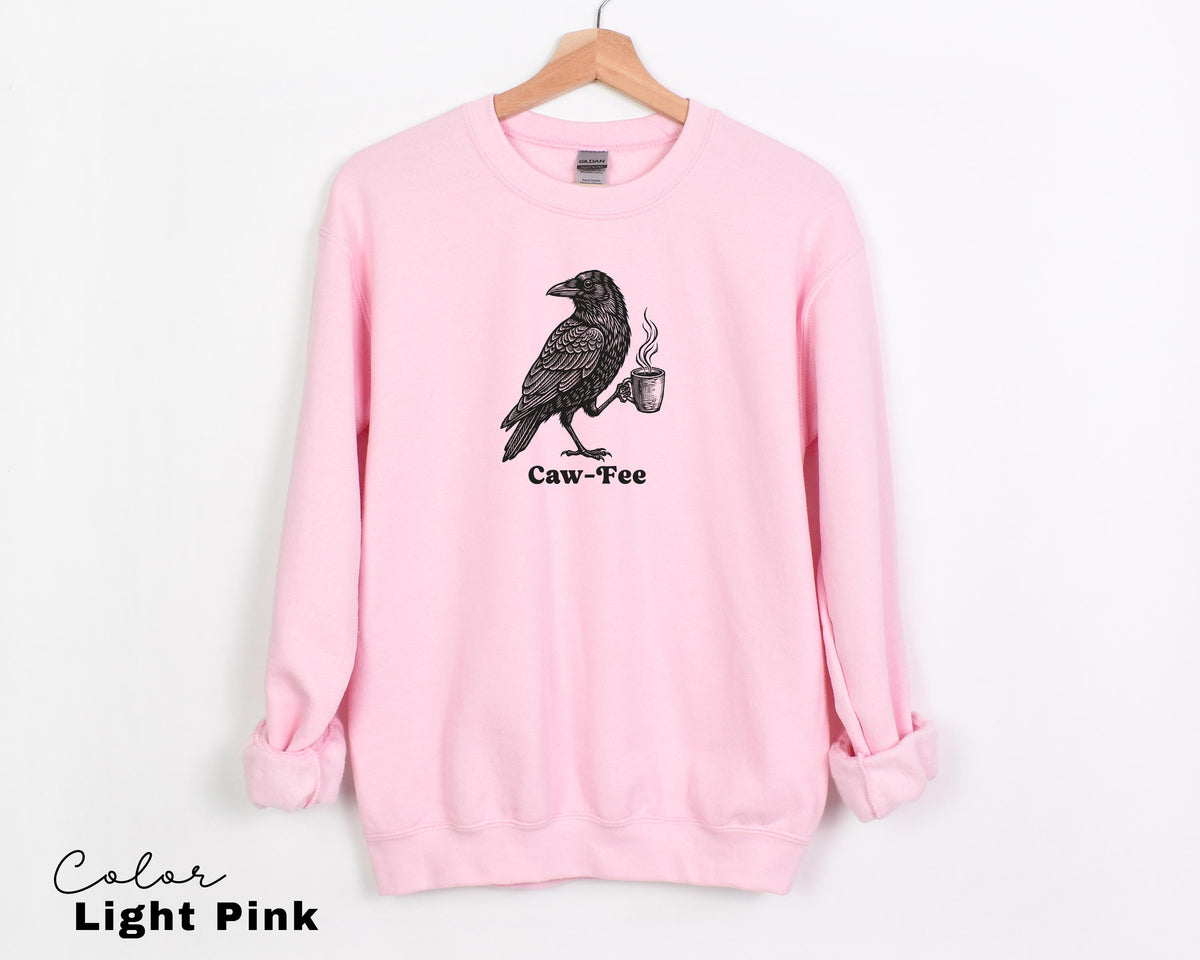 Crow Cawfee Shirt, Boho Cottagecore Black Crow T-Shirt