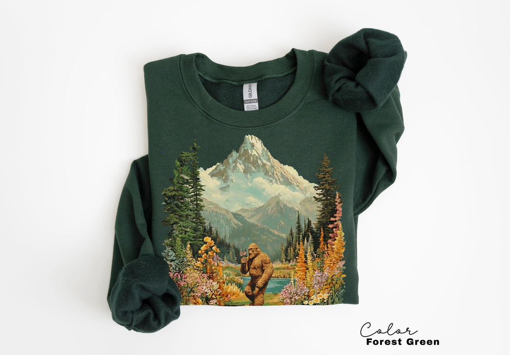 Big Foot Retro Nature Sweatshirt, 90s Style Crewneck Shirt