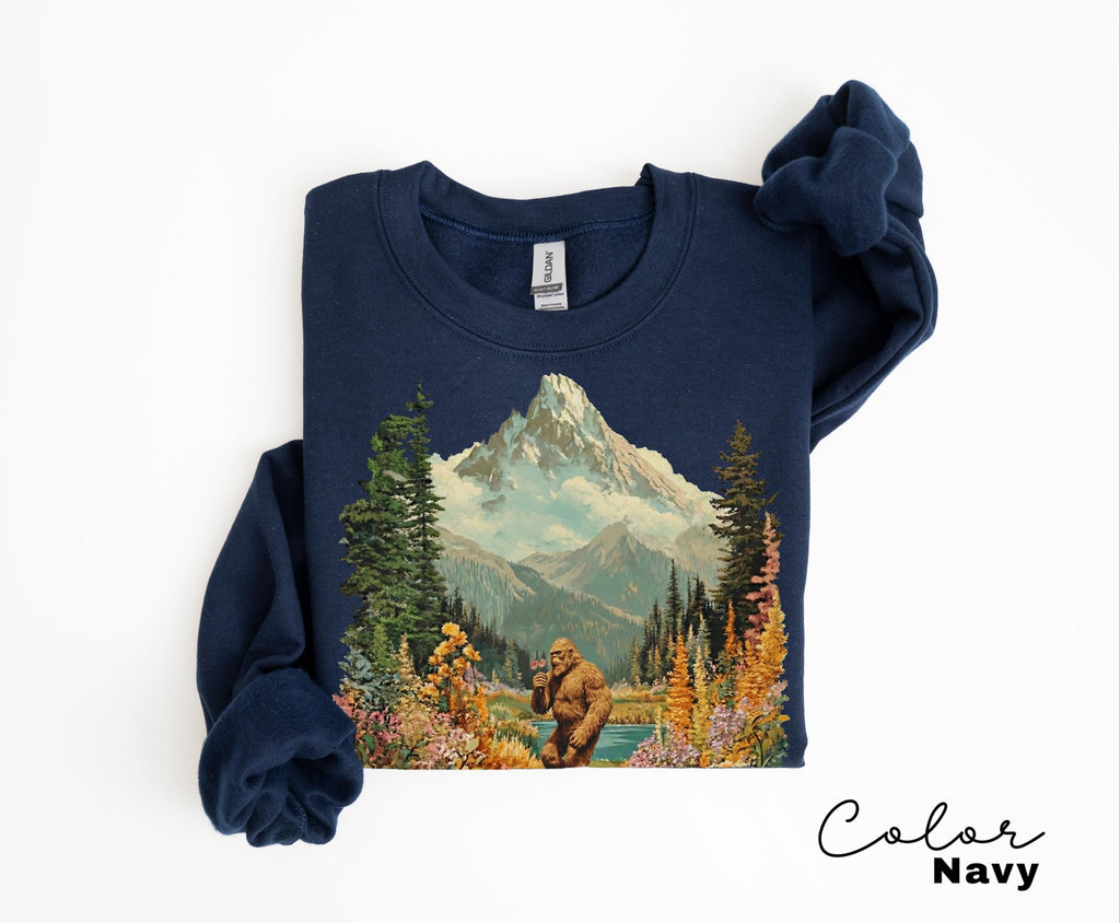 Big Foot Retro Nature Sweatshirt, Big Foot Shirt, 90s Nature Outfit Crewneck, Americana Nostalgia, Spring Flower T-shirt