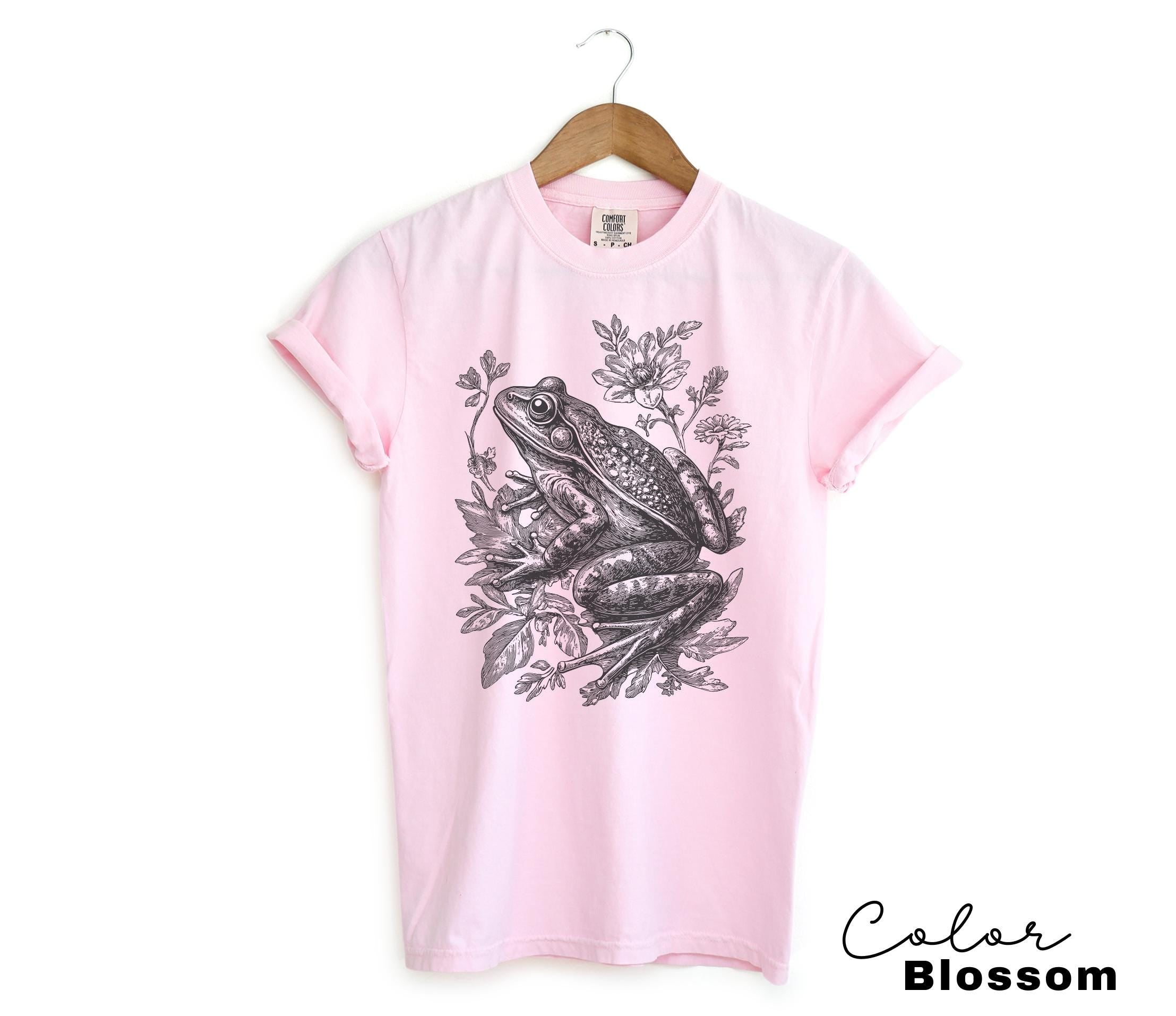 Cottagecore Frog Sweatshirt, Folk Art Forest Animal Tee