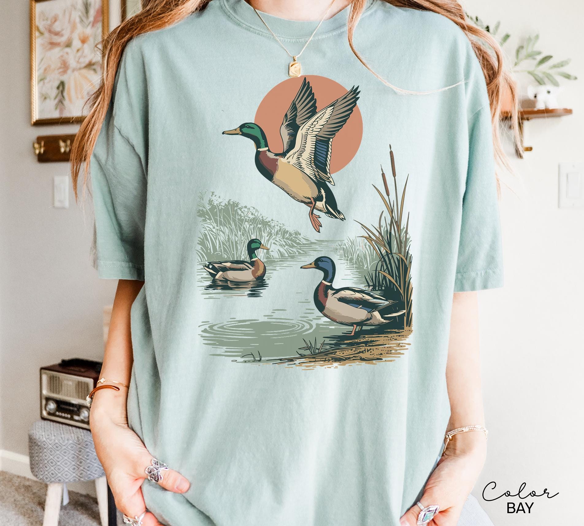 Retro Mallard Ducks T-Shirt, 90's Flying Duck Sweatshirt