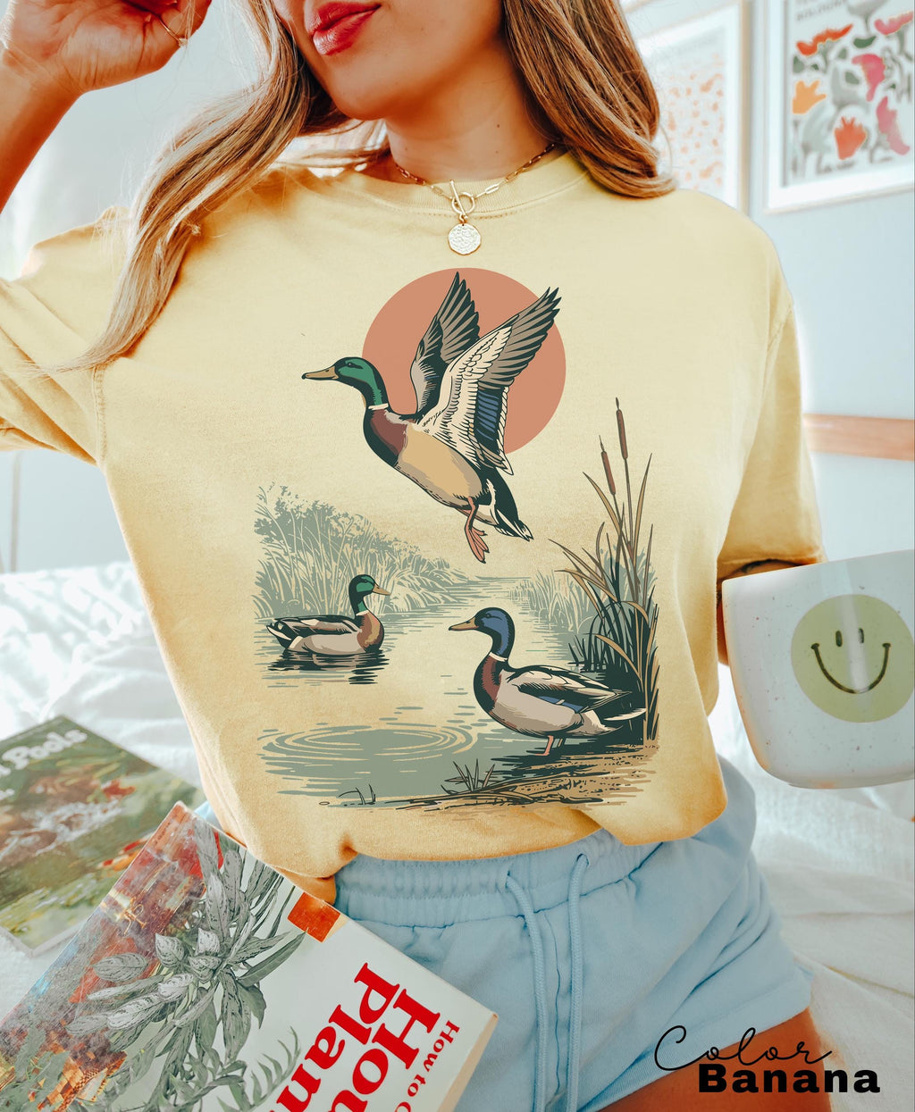 Retro Mallard Ducks Shirt, 90's Flying Duck Sweatshirt, Nature Lover Shirt, Bird Animal Outdoor Lover Shirt, Vintage Style Duck