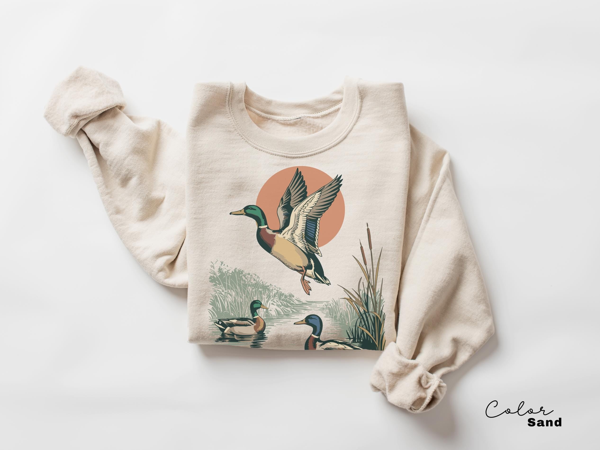 Retro Mallard Ducks Shirt, 90's Flying Duck Sweatshirt, Nature Lover Shirt, Bird Animal Outdoor Lover Shirt, Vintage Style Duck