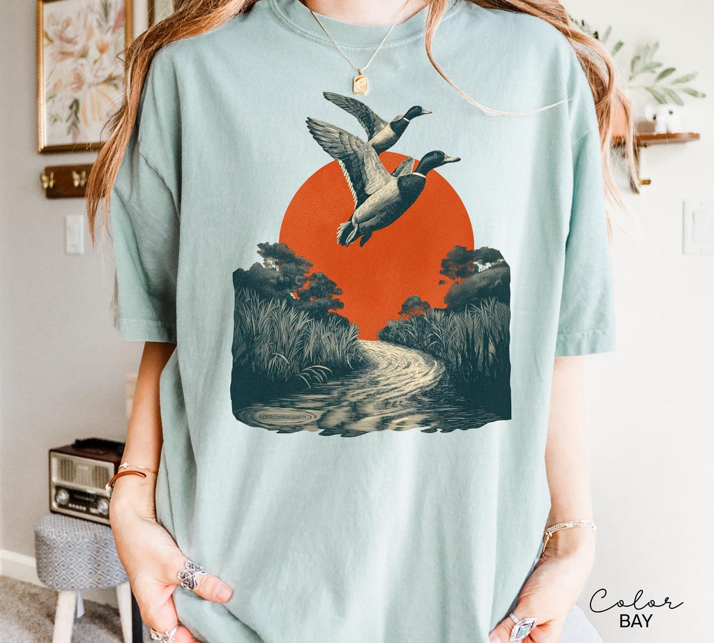 Mallard Ducks Shirt, 90's Flying Duck Sweatshirt, Nature Lover Sweatshirt, Bird Animal Outdoor Lover Shirt, Country Duck Shirt