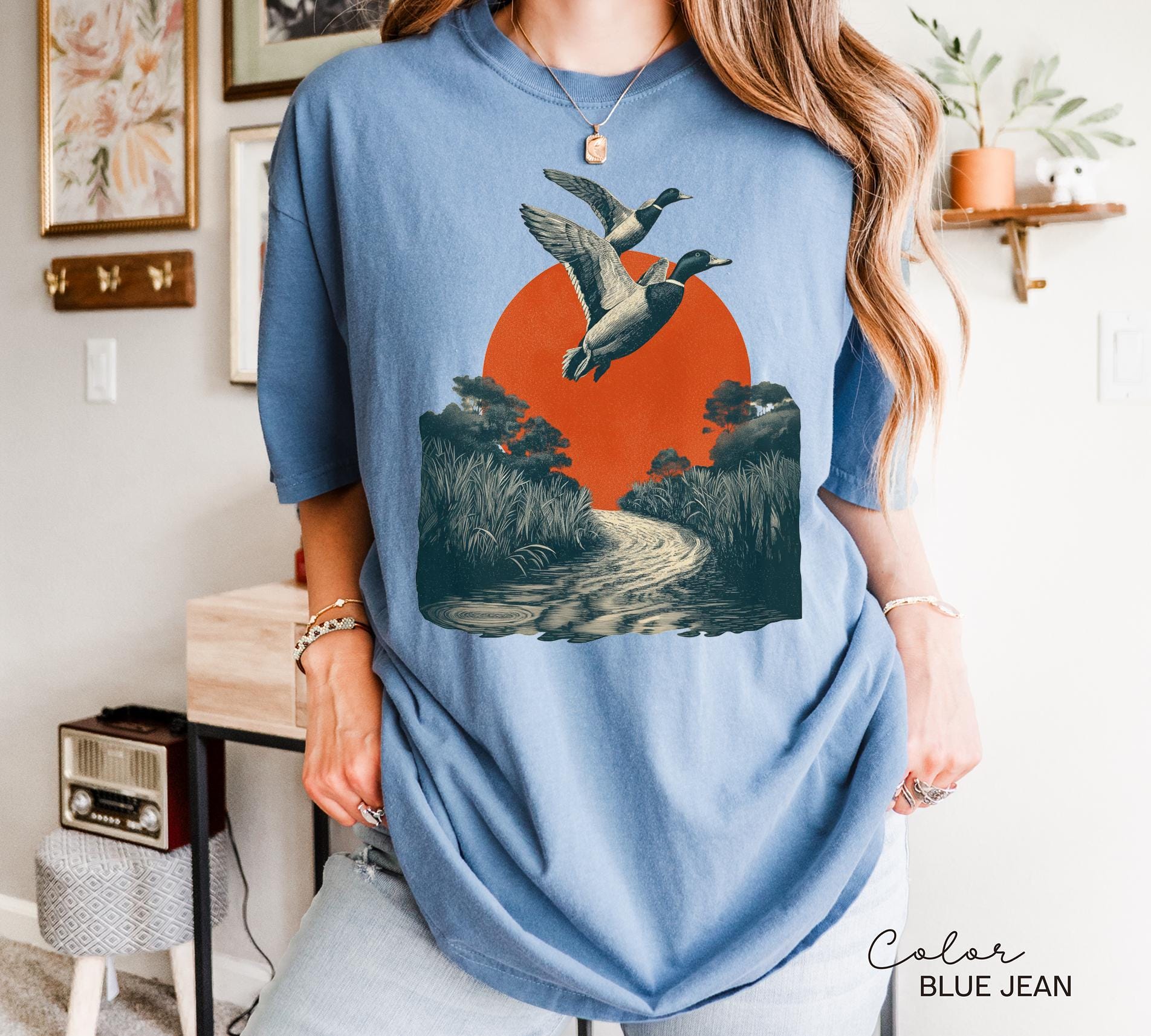 Mallard Ducks 90's Flying Duck Sweatshirt, Nature Lover Shirt