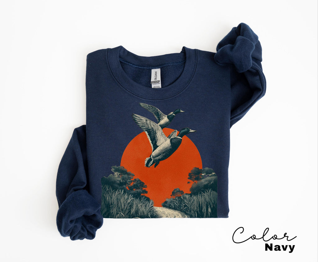 Mallard Ducks 90's Flying Duck Sweatshirt, Nature Lover Shirt