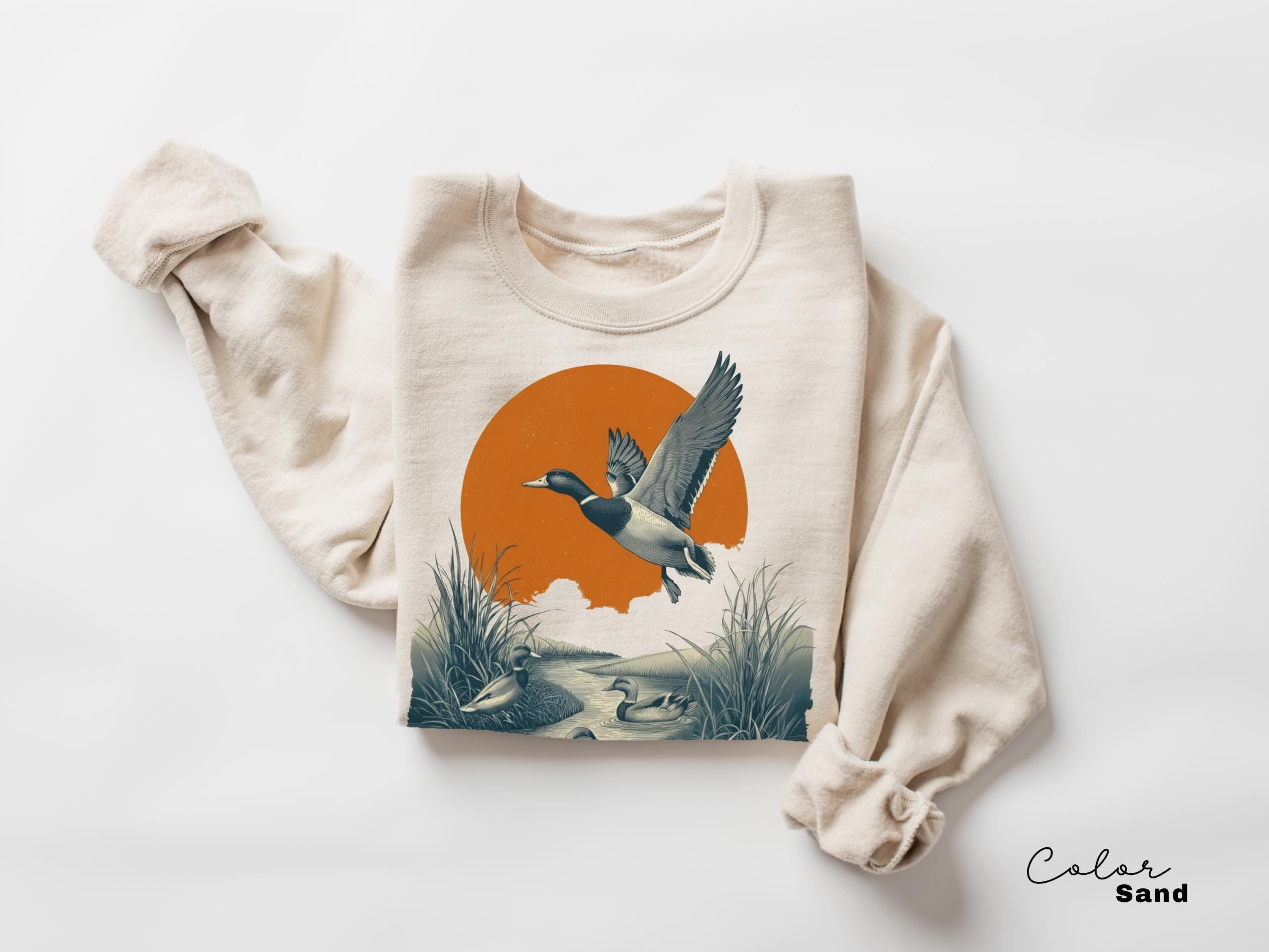 Duck Nature Shirt, 90's Flying Mallard Duck Sweatshirt, Nature Lover Sweatshirt, Bird Animal Outdoor Lover Shirt, Country Duck Shirt