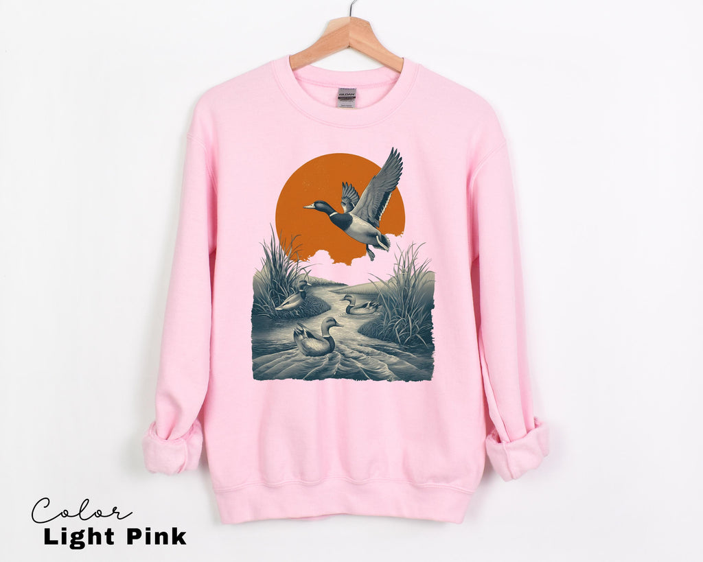 Duck Nature Sweatshirt, 90's Flying Mallard Duck Shirt
