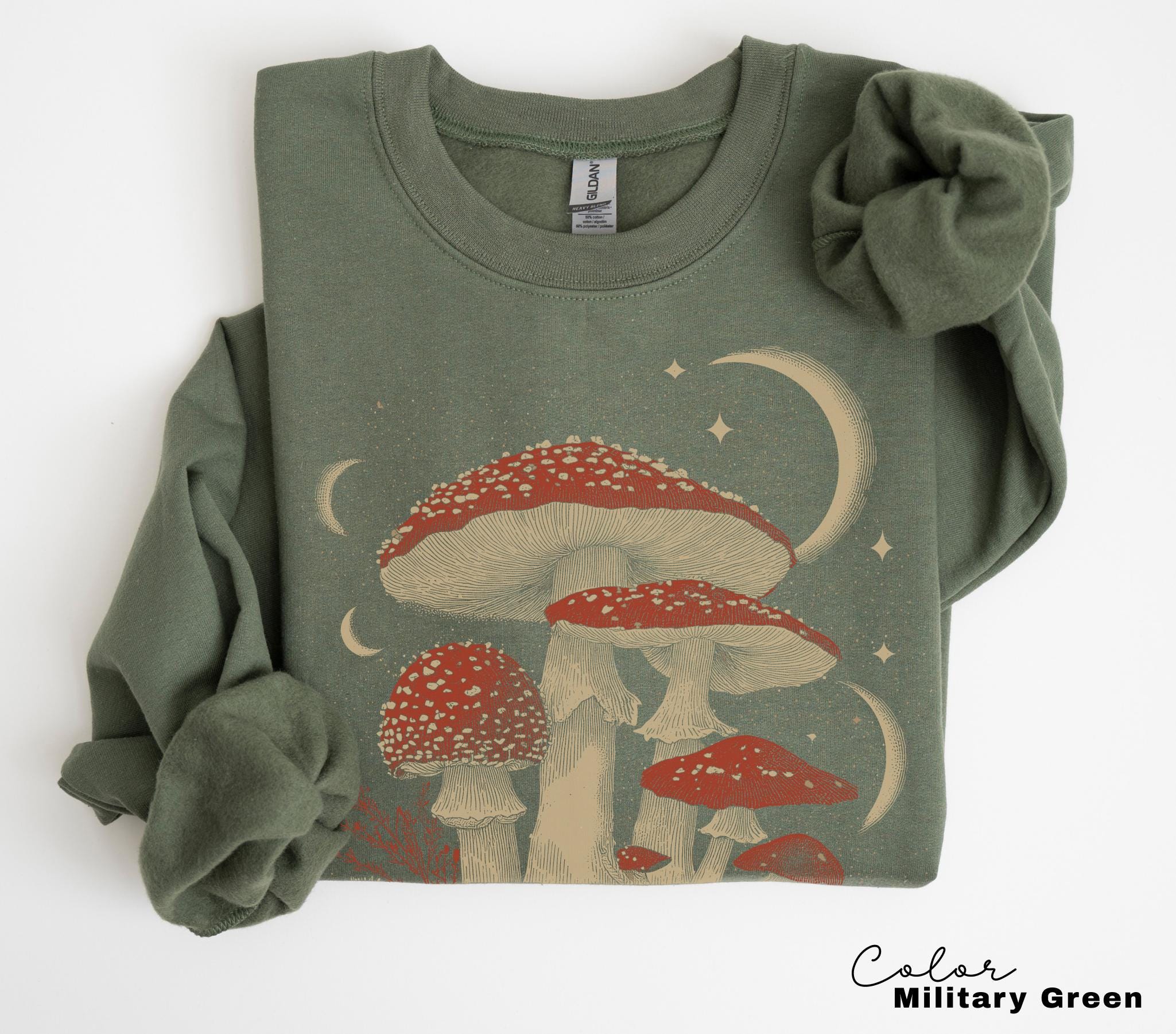 Retro Celestial Mushroom Boho Sweatshirt, Astrology Tee