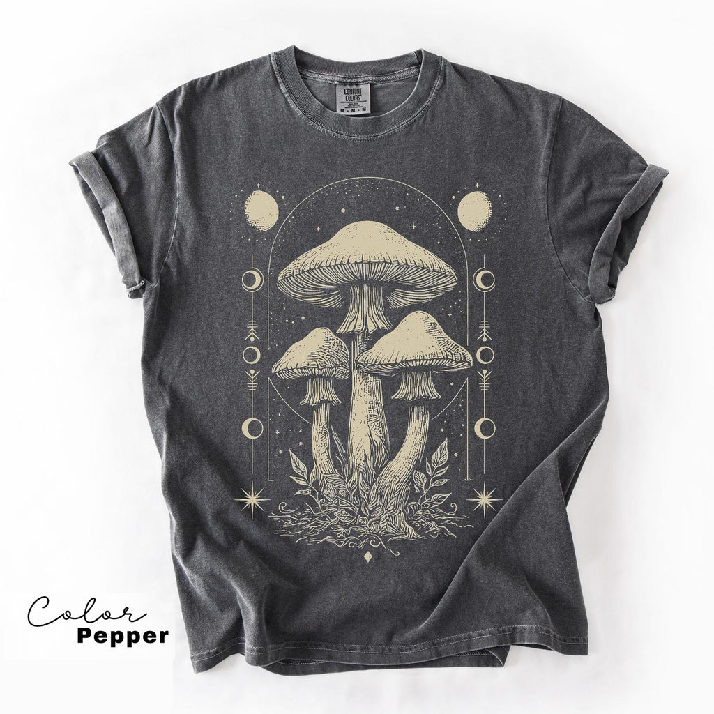 Celestial Mushroom Shirt, Boho Trendy Sweatshirt, Astrology Shirt, Mushroom Lover Gift Tee, Botanic Sweatshirt
