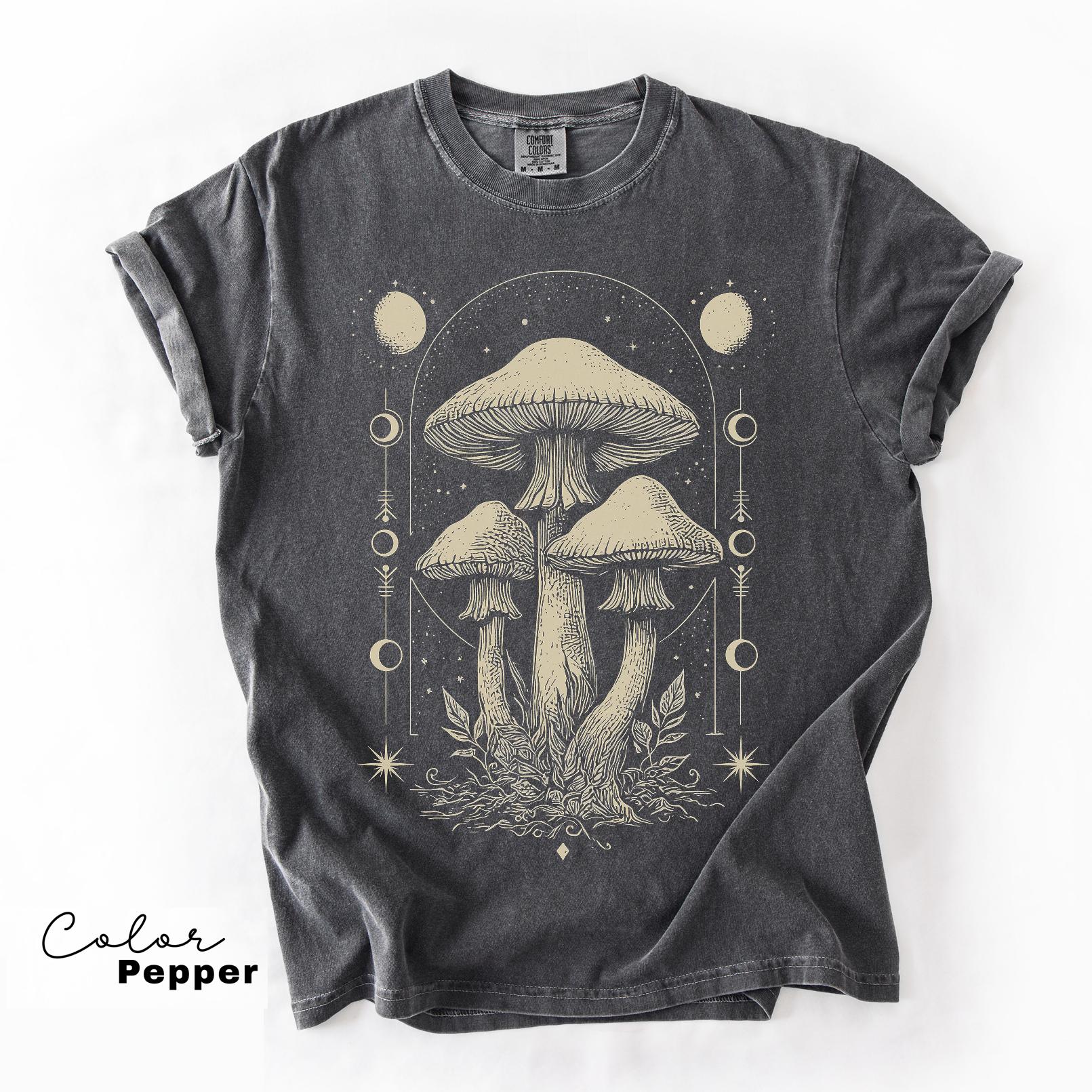 Celestial Mushroom Shirt, Boho Trendy Sweatshirt, Astrology Shirt, Mushroom Lover Gift Tee, Botanic Sweatshirt