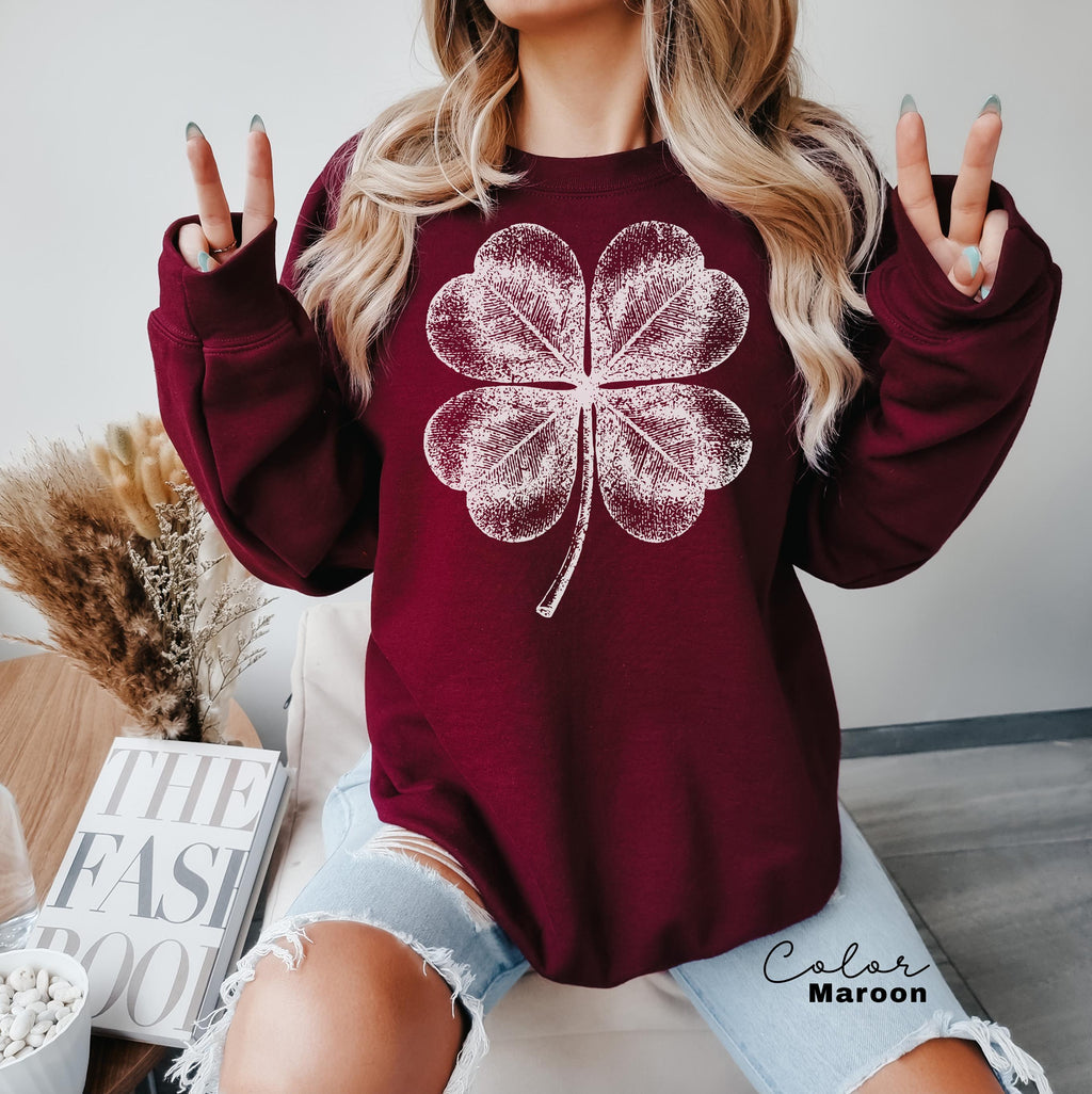 St Patricks Day Comfort Colors Shirt Lucky Shamrock Tshirt Cute Saint Patrick's Party Tee Four Leaf Clover T-shirt Irish Retro
