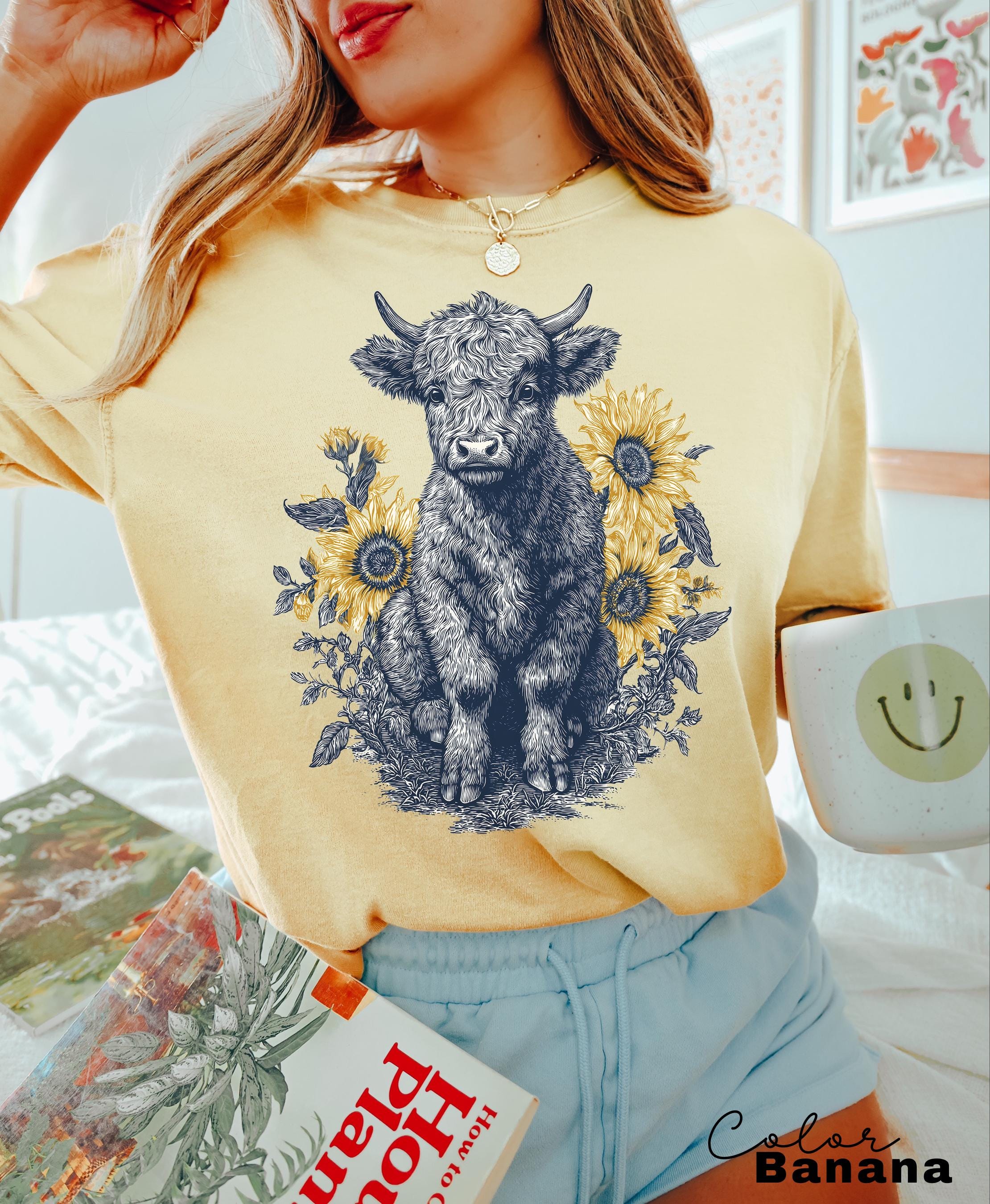 Highland Cow Sweatshirt, Country Farm Shirt Crewneck, Cute Cow Sweater, Western Crewneck, Highland Cow Hoodie, Cow Gifts, Cow T-Shirt