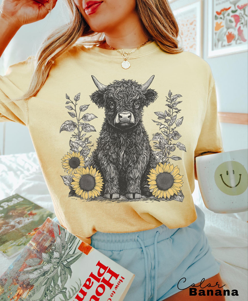 Highland Cow Retro 90s Nature Sweatshirt, Cows Lover Tee