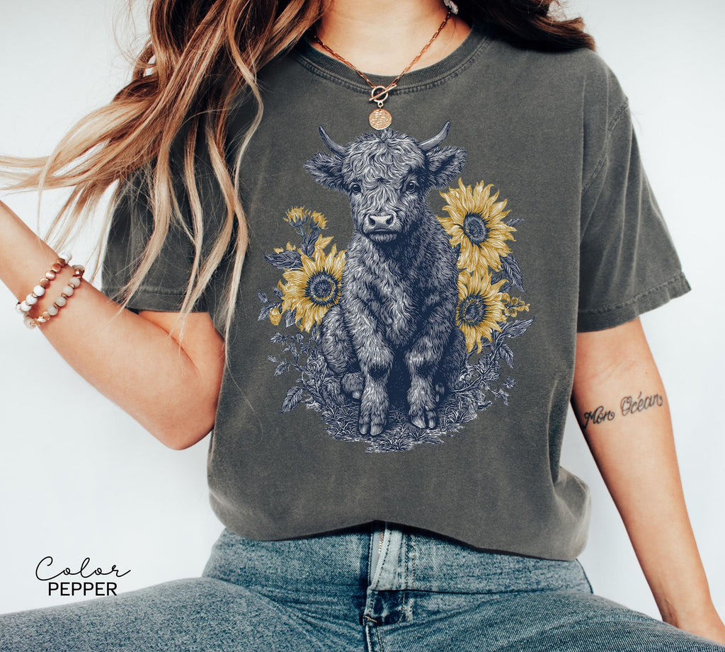 Highland Cow Sweatshirt, Country Farm Crewneck Shirt