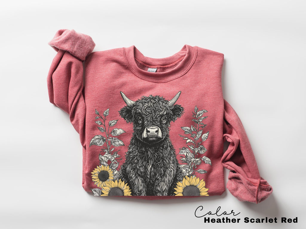 Highland Cow Retro 90s Nature Sweatshirt, Cows Lover Tee